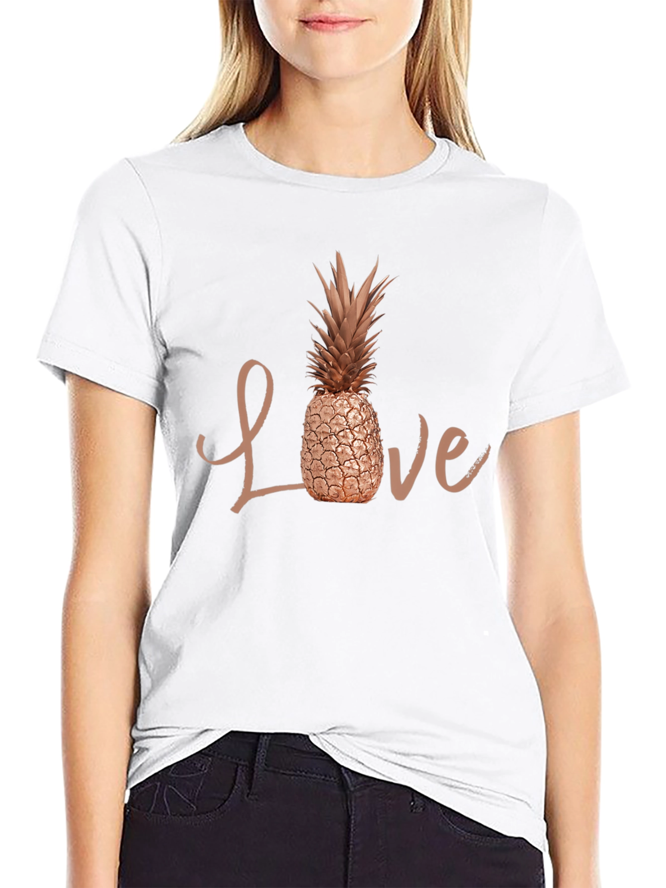 Love Pineapple Graphic Tee - Unique Trendy Design