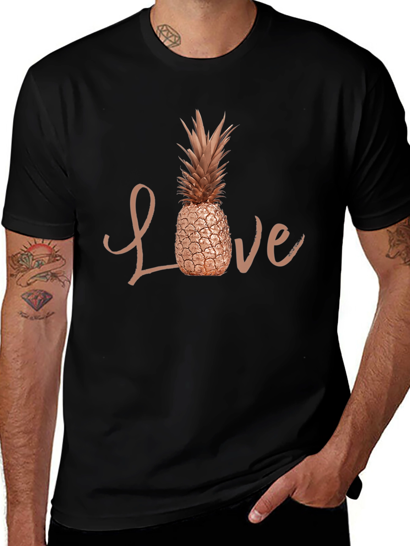 Love Pineapple Graphic Tee - Unique Trendy Design