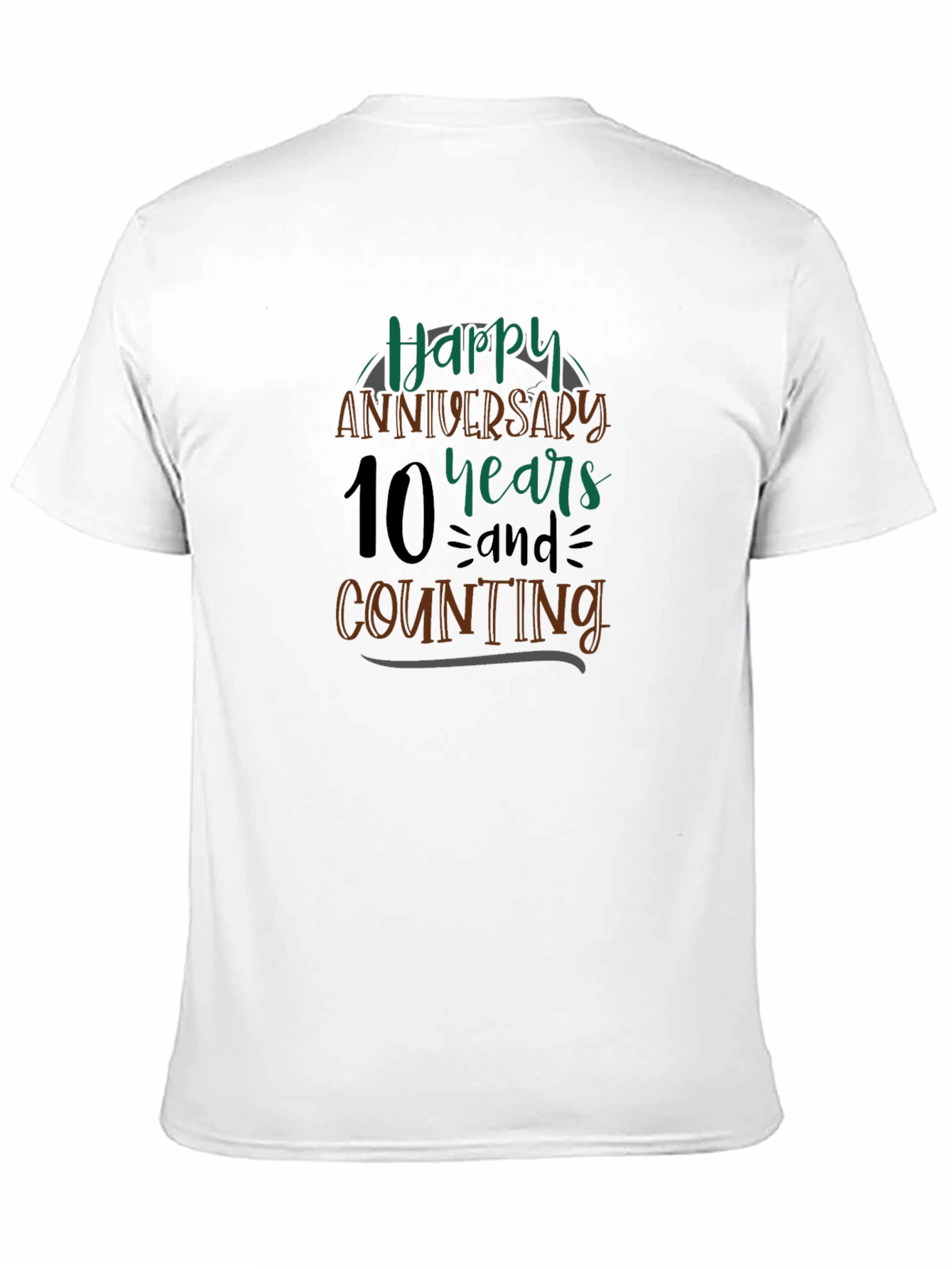 Happy Anniversary 10 Years and Counting Black T-Shirt