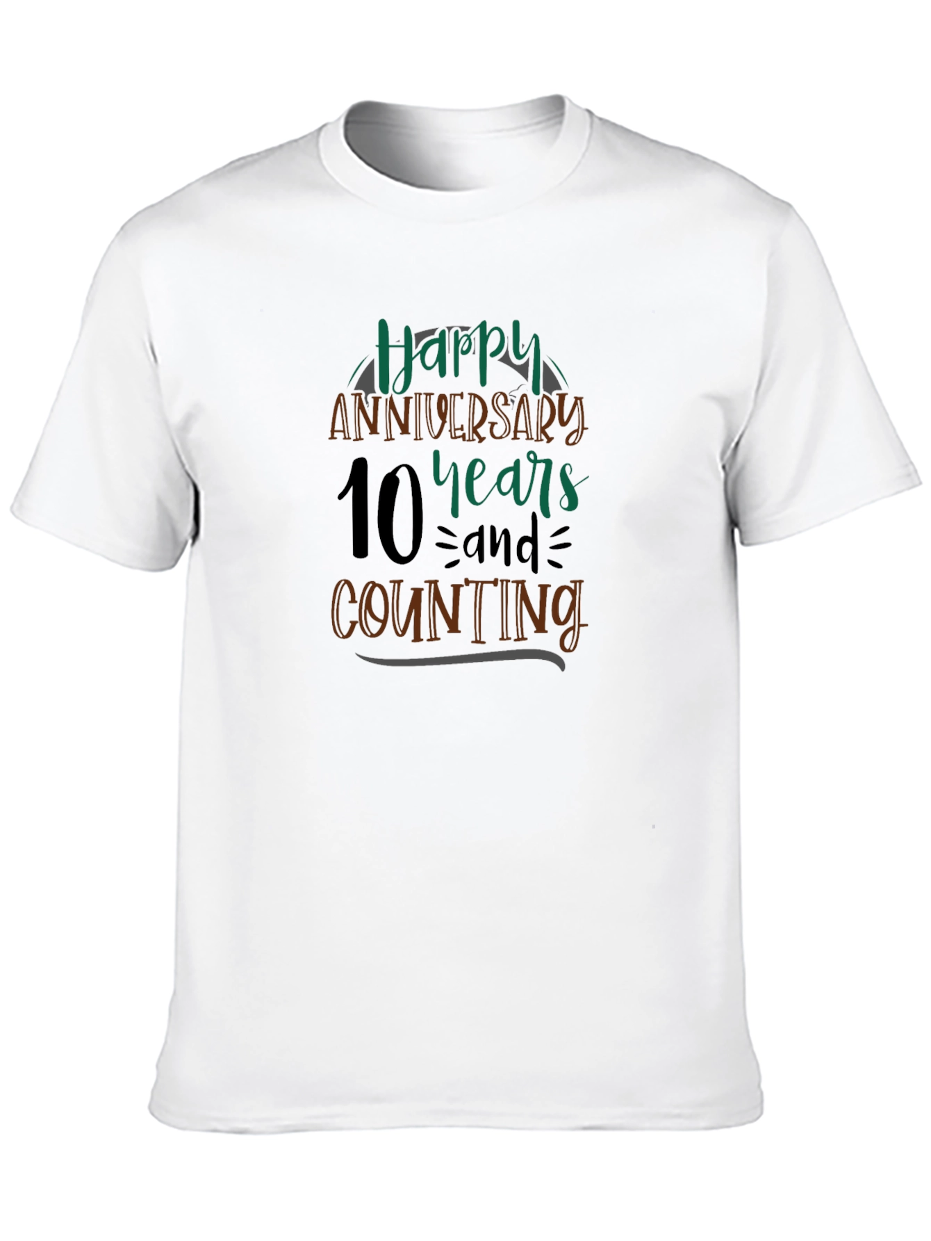 Happy Anniversary 10 Years and Counting Black T-Shirt