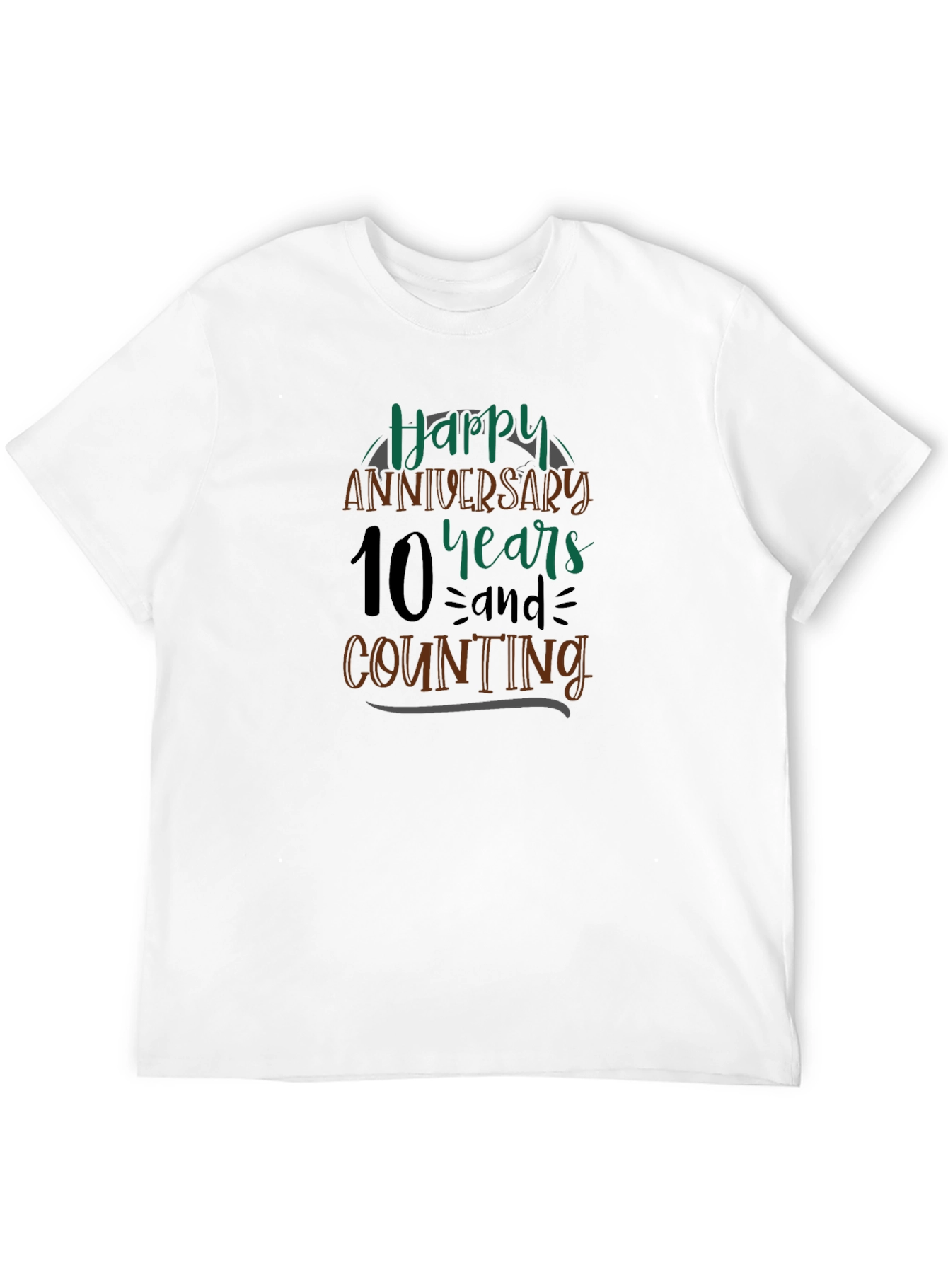 Happy Anniversary 10 Years and Counting Black T-Shirt