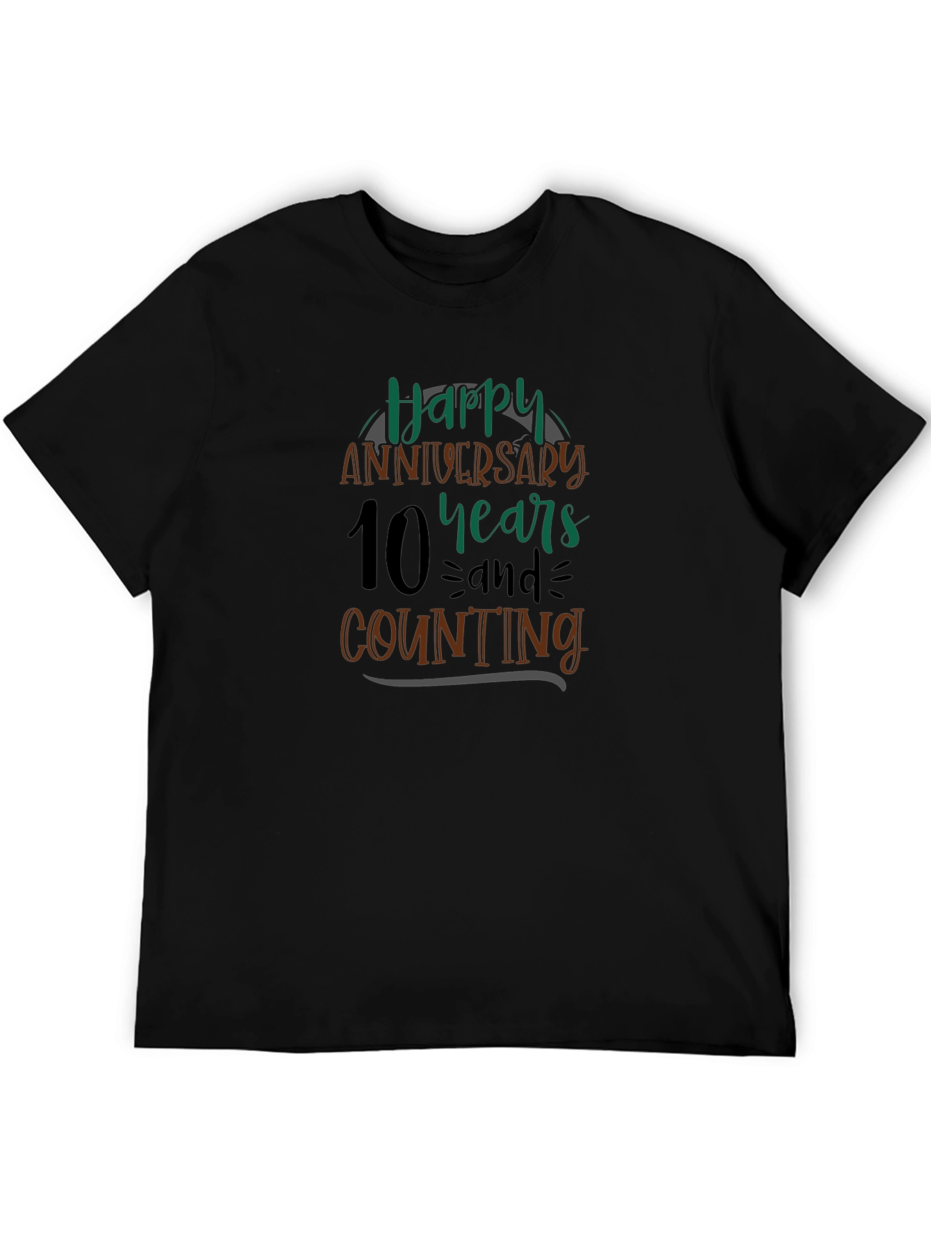 Happy Anniversary 10 Years and Counting Black T-Shirt