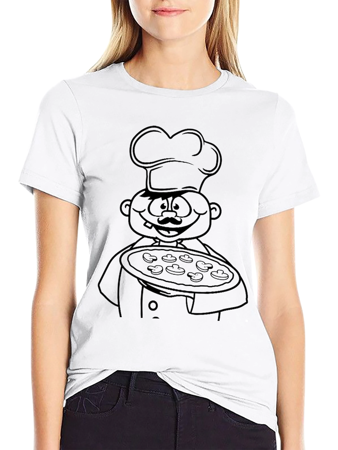 Chef Pizza T-Shirt - Funny Cartoon Cook Tee