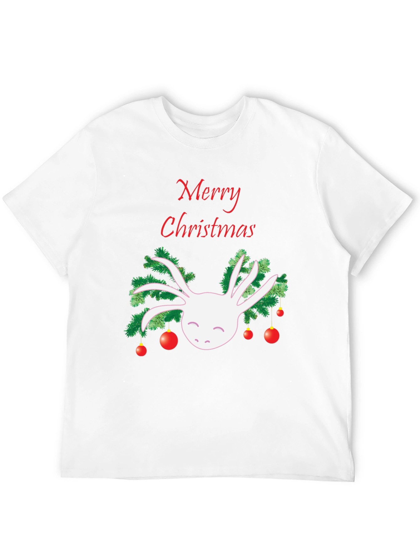 Merry Christmas Axolotl Black T-Shirt