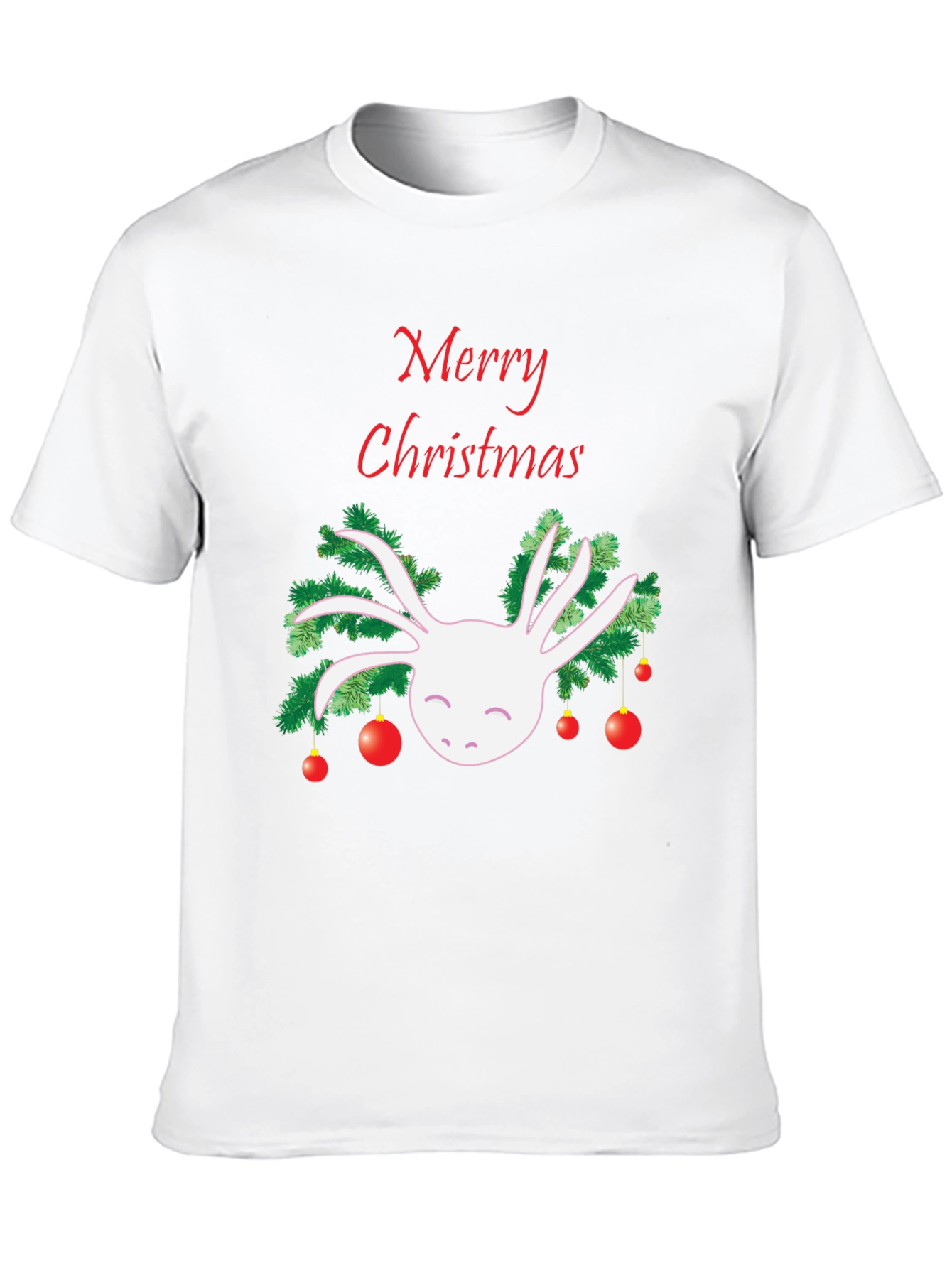 Merry Christmas Axolotl Black T-Shirt