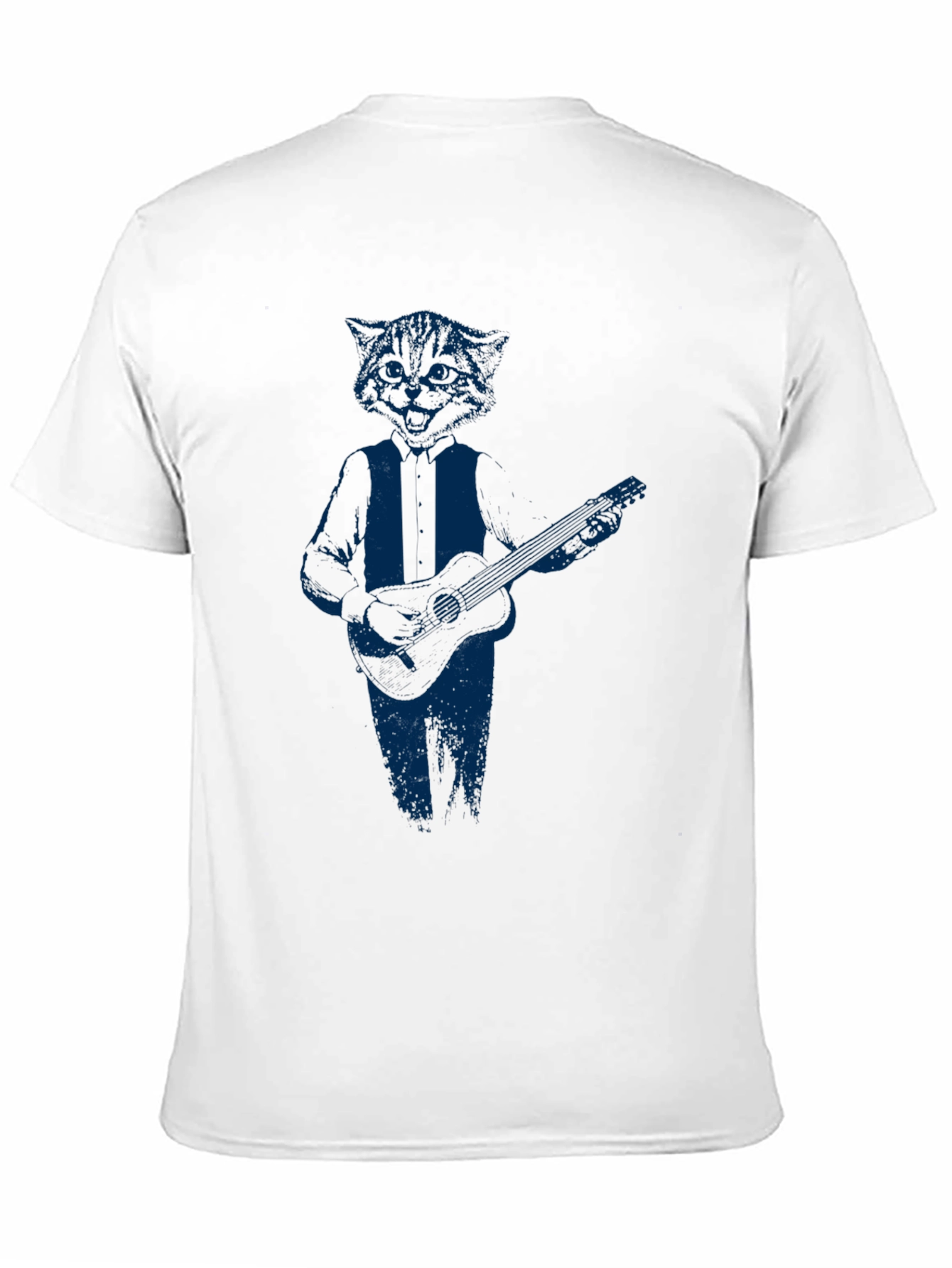 Cool Cat Guitar Player Graphic T-Shirt