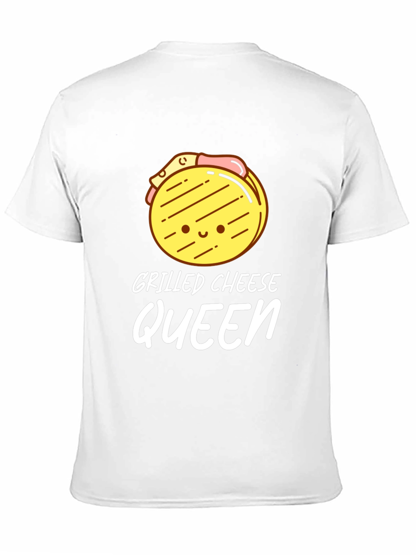Grilled Cheese Queen T-Shirt - Black Cute Cartoon Design