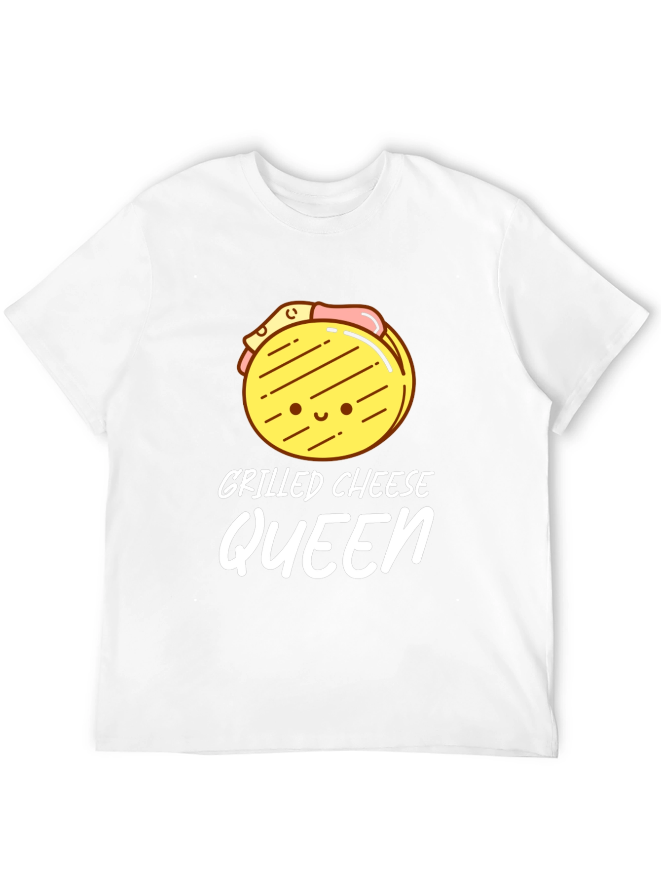 Grilled Cheese Queen T-Shirt - Black Cute Cartoon Design