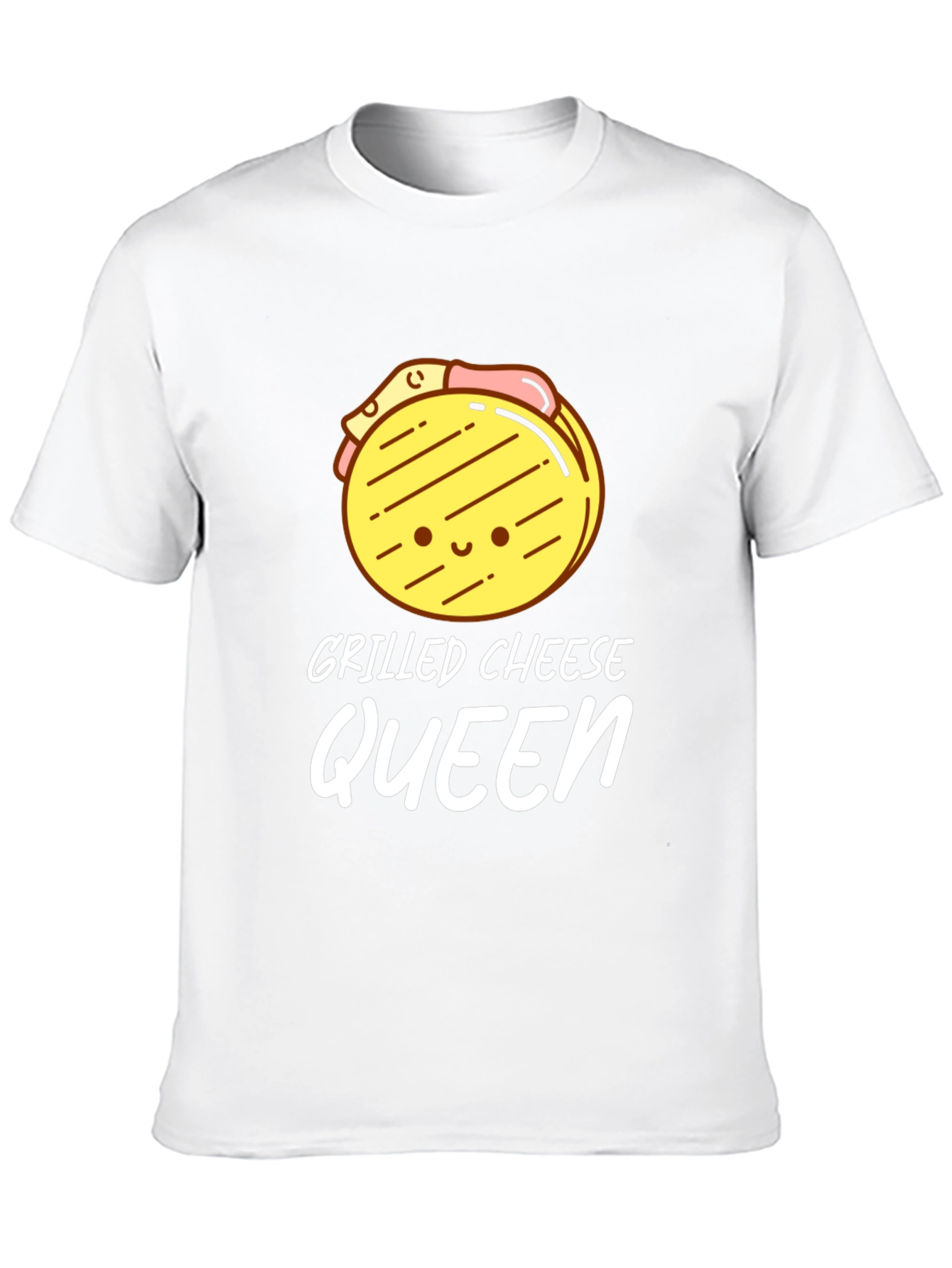 Grilled Cheese Queen T-Shirt - Black Cute Cartoon Design
