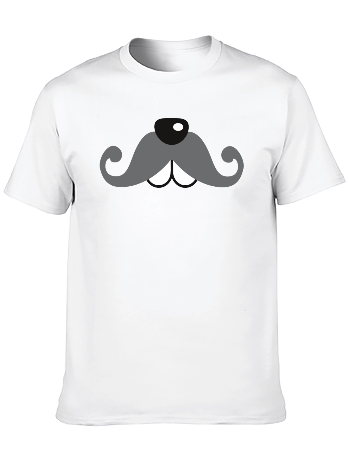 Funny Moustache Graphic T-Shirt - Black Casual Tee