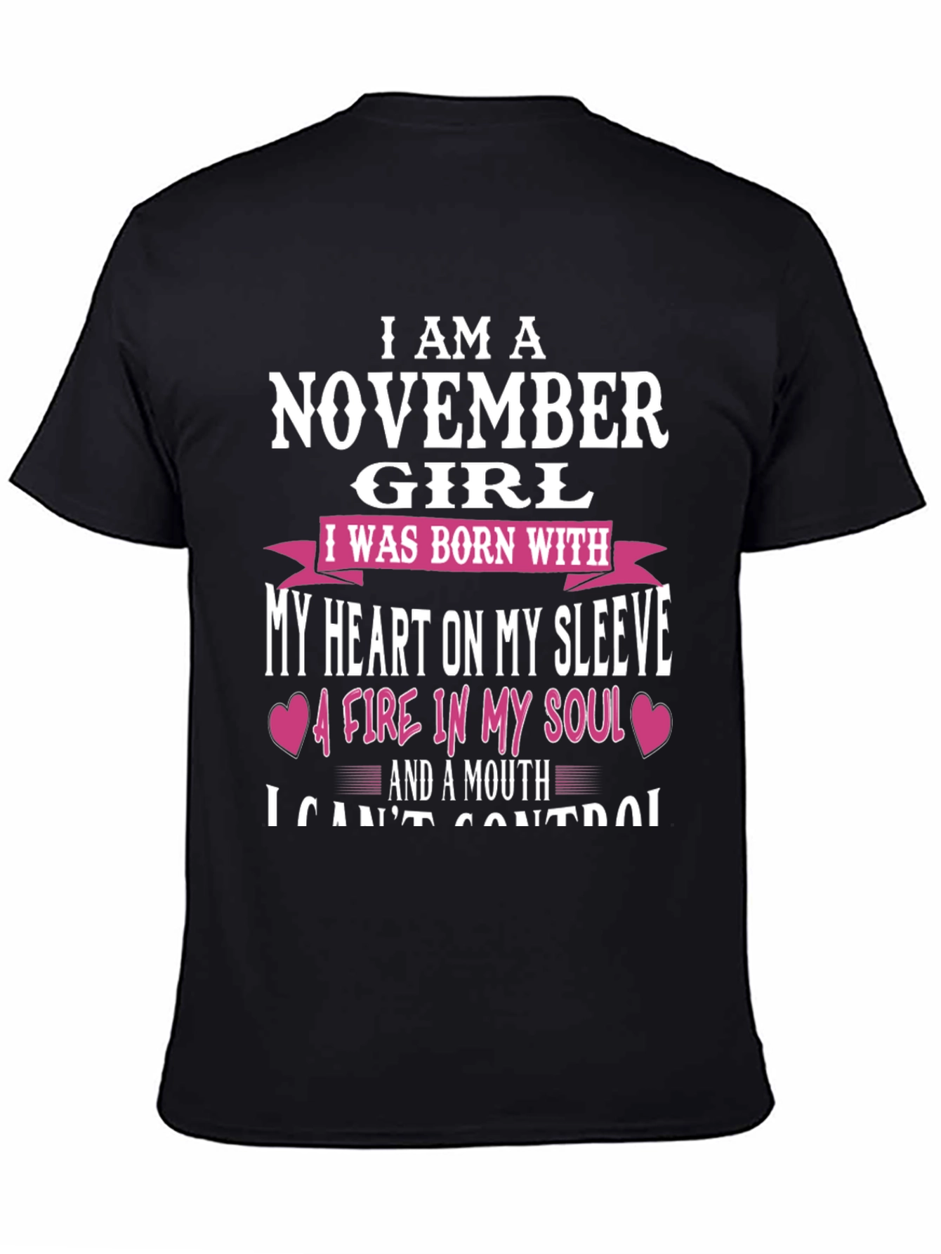 November Girl T-Shirt: Heart on Sleeve
