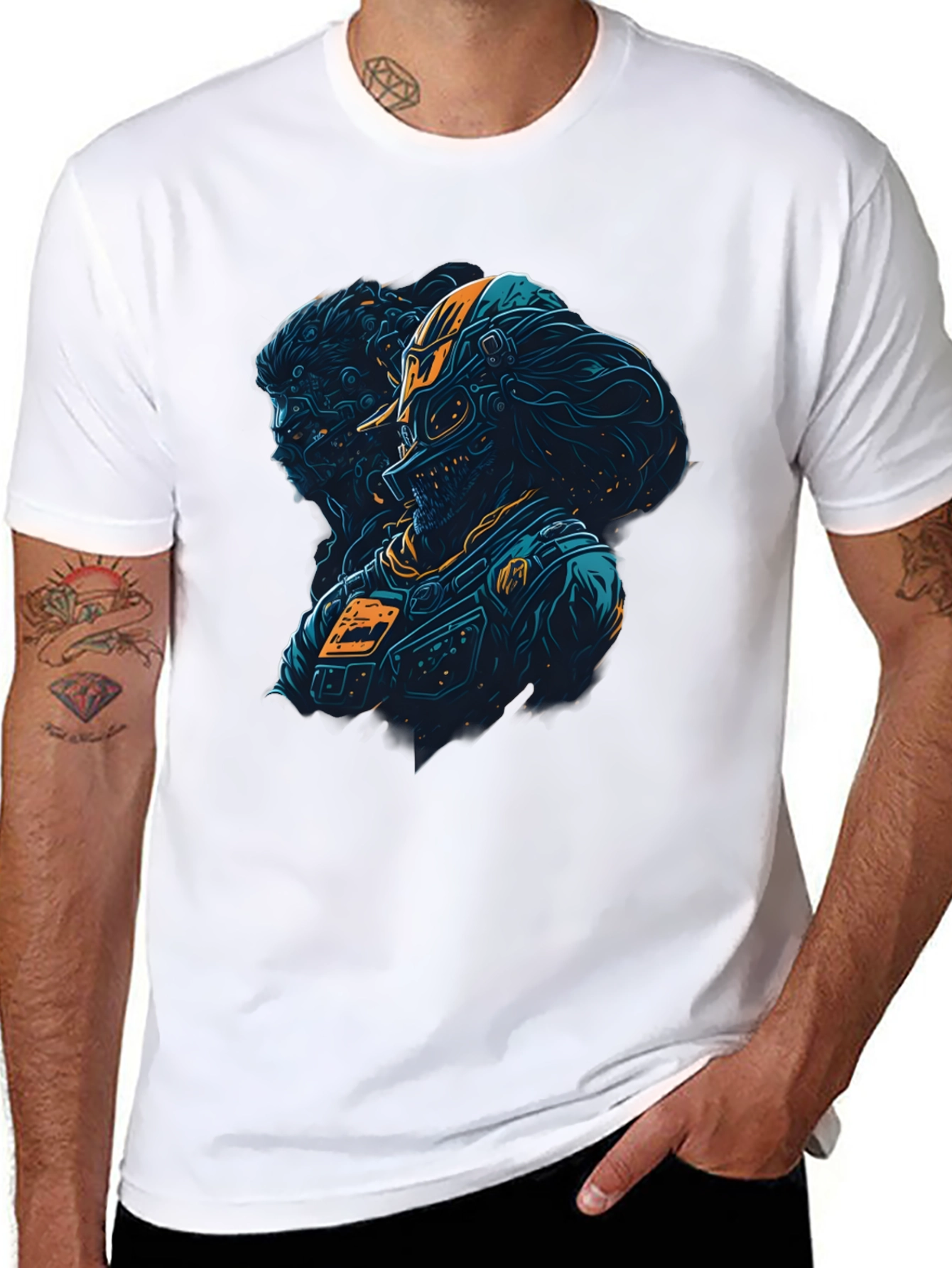 Cyberpunk Warrior T-Shirt - Edgy Graphic Tee