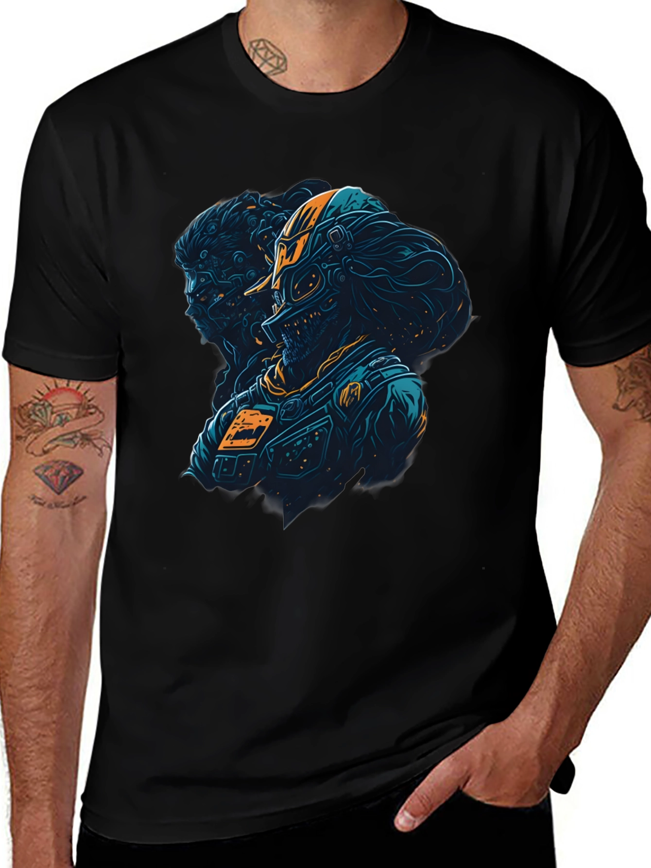 Cyberpunk Warrior T-Shirt - Edgy Graphic Tee