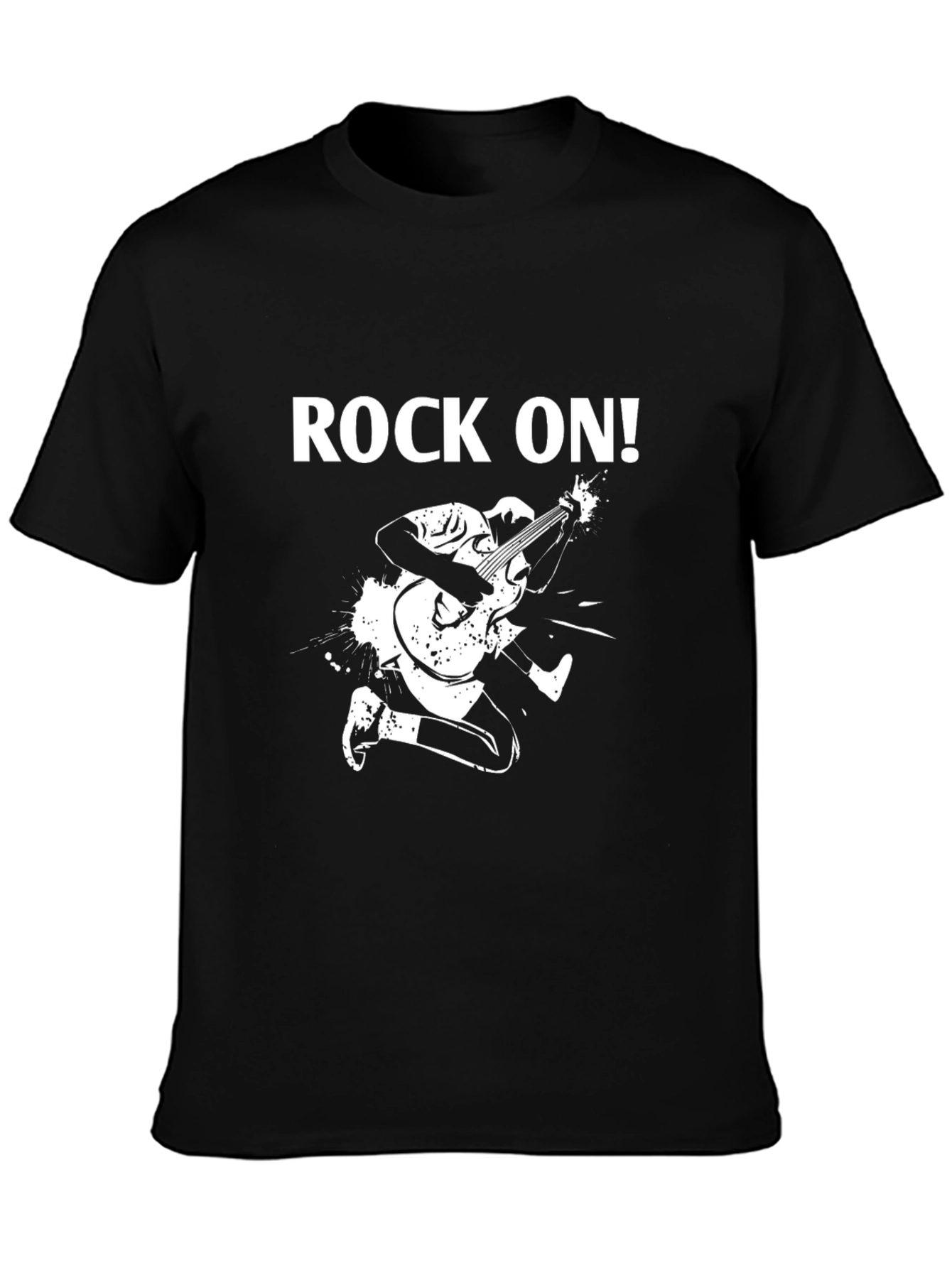Rock On! Graphic Print Black T-Shirt
