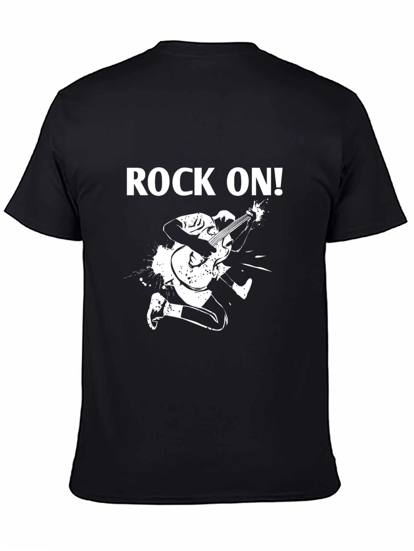 Rock On! Graphic Print Black T-Shirt