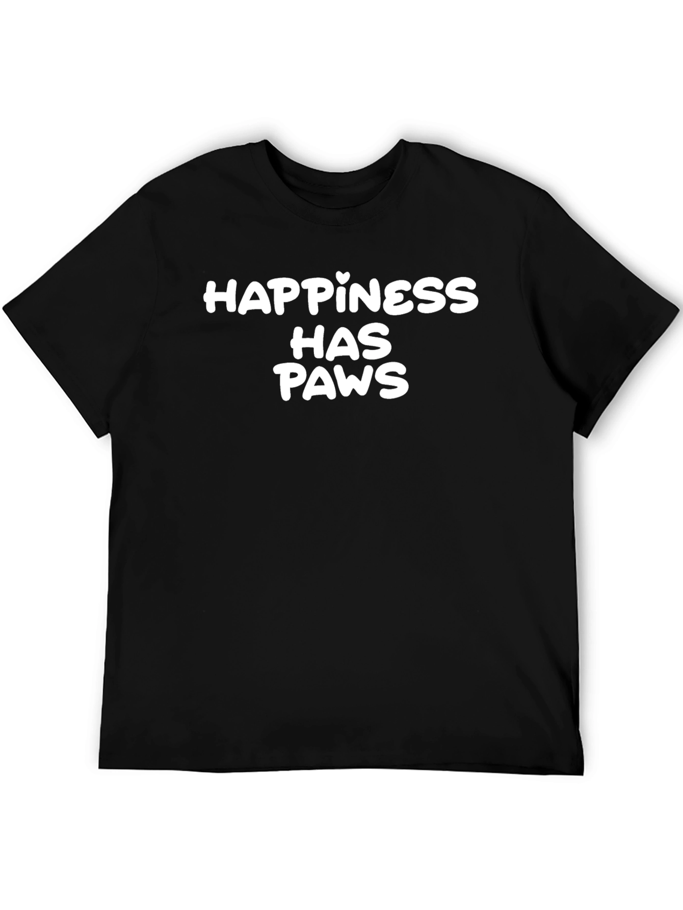 Happiness Has Paws T-Shirt - Black