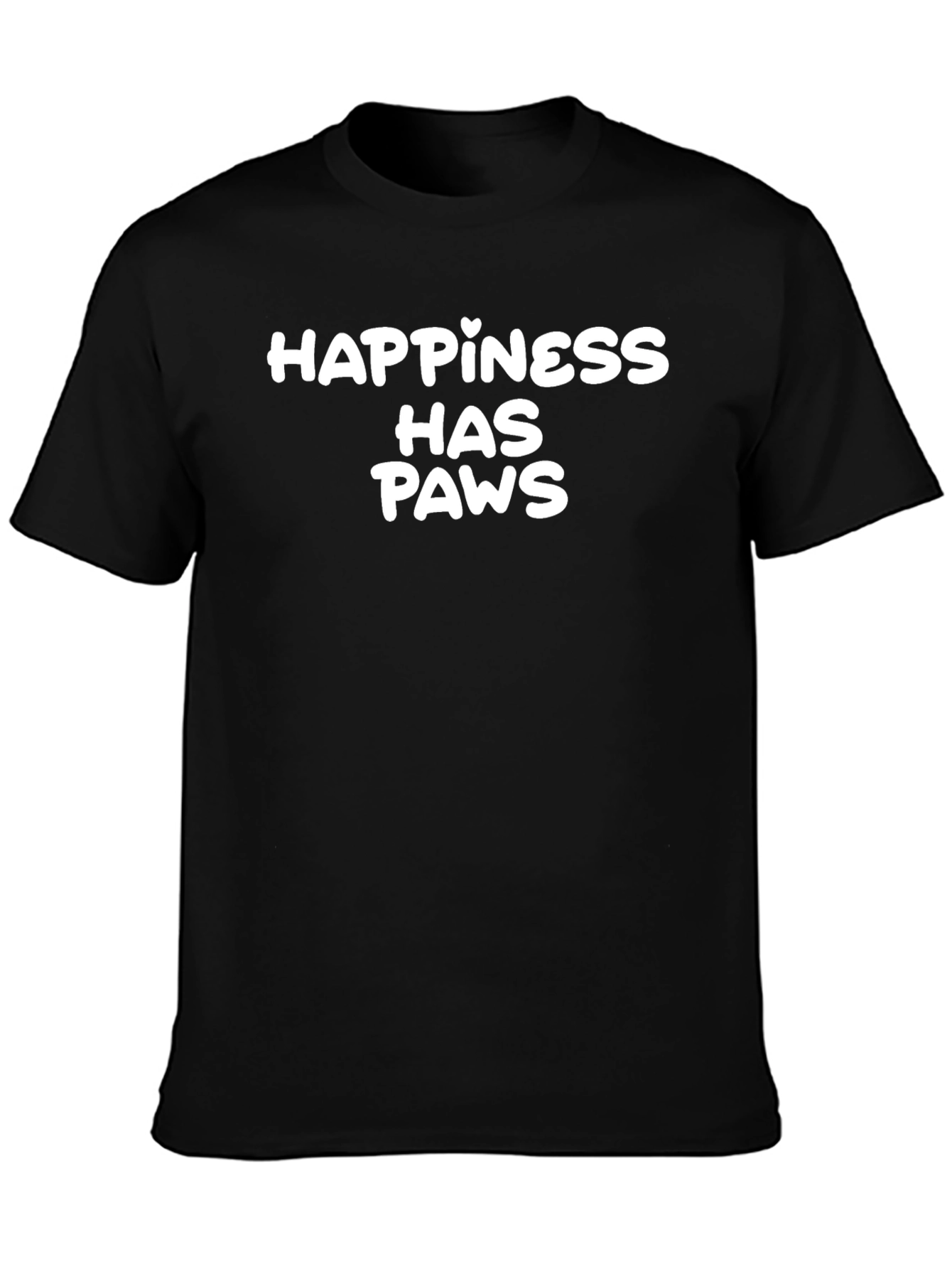 Happiness Has Paws T-Shirt - Black