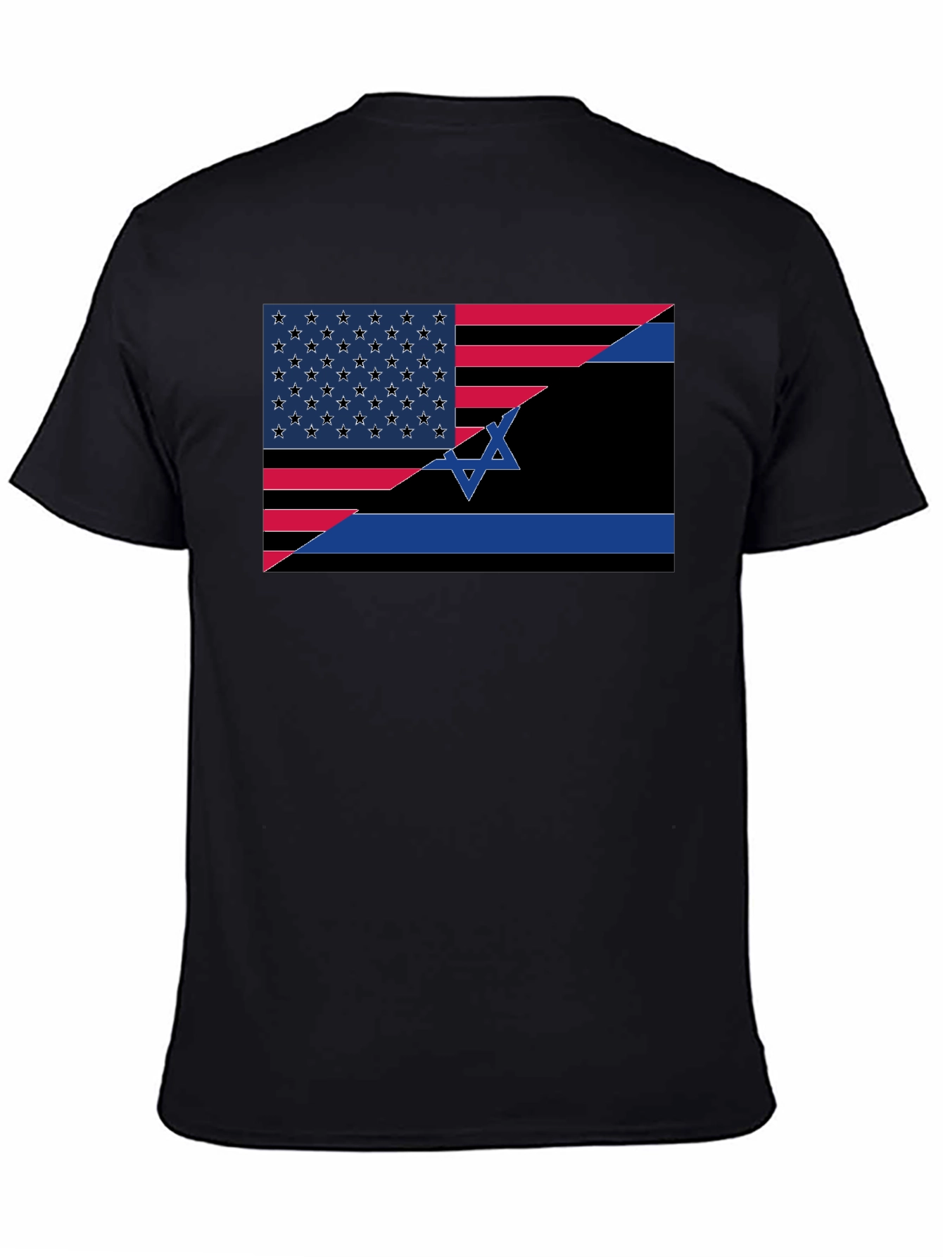 USA Israel Flag Graphic Tee - Black