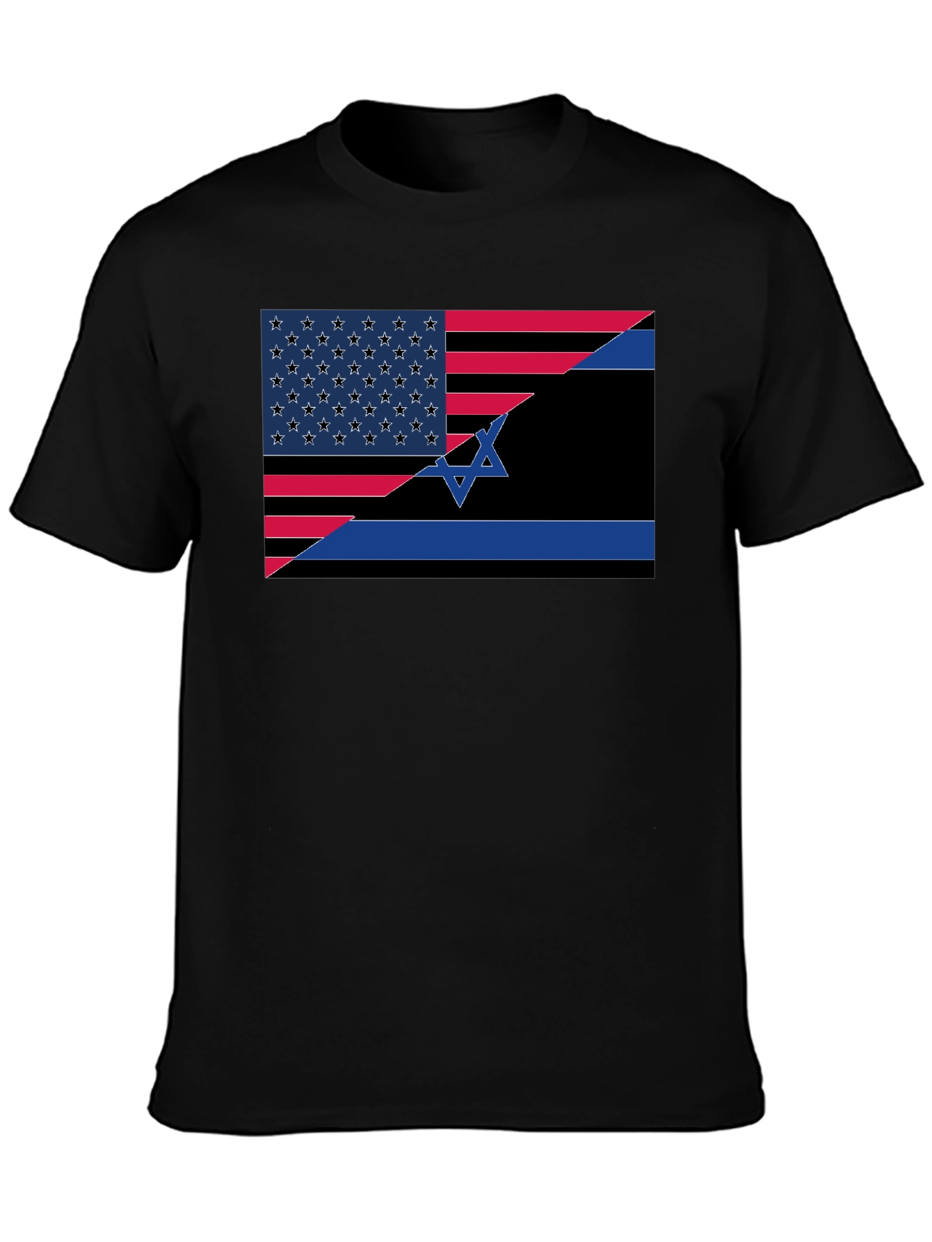 USA Israel Flag Graphic Tee - Black