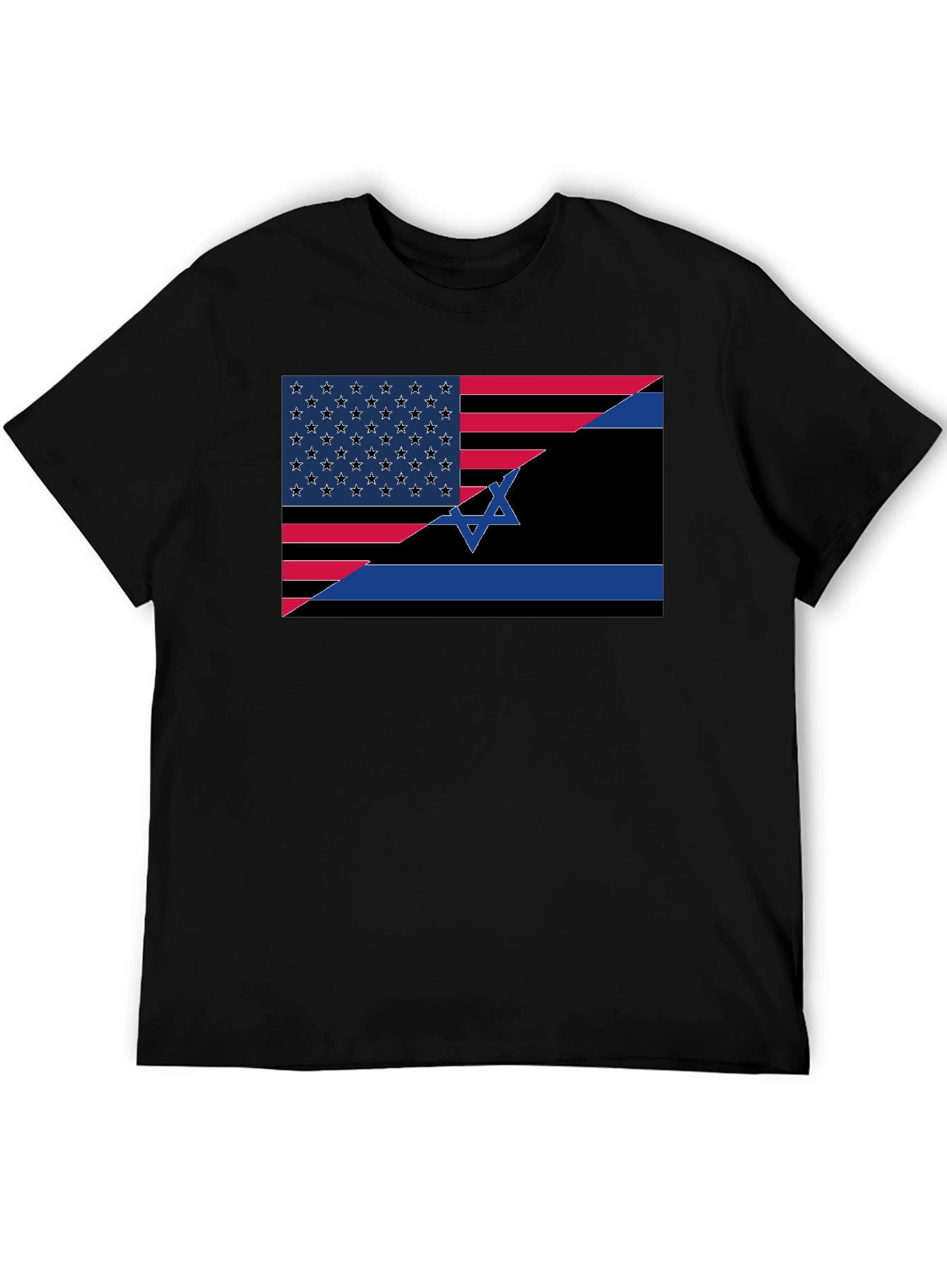 USA Israel Flag Graphic Tee - Black