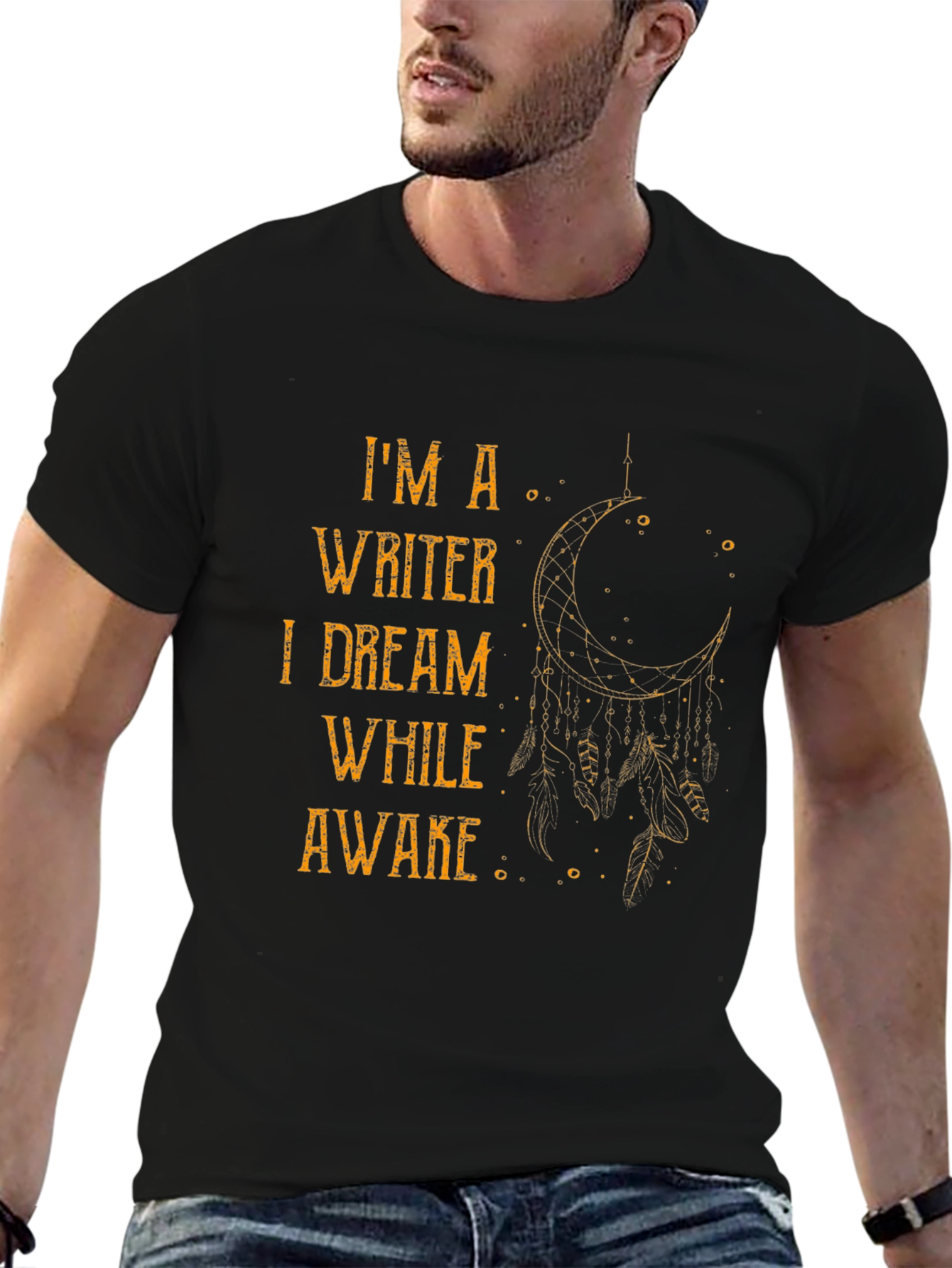Writer Dreamer Graphic Tee - Black Casual T-Shirt