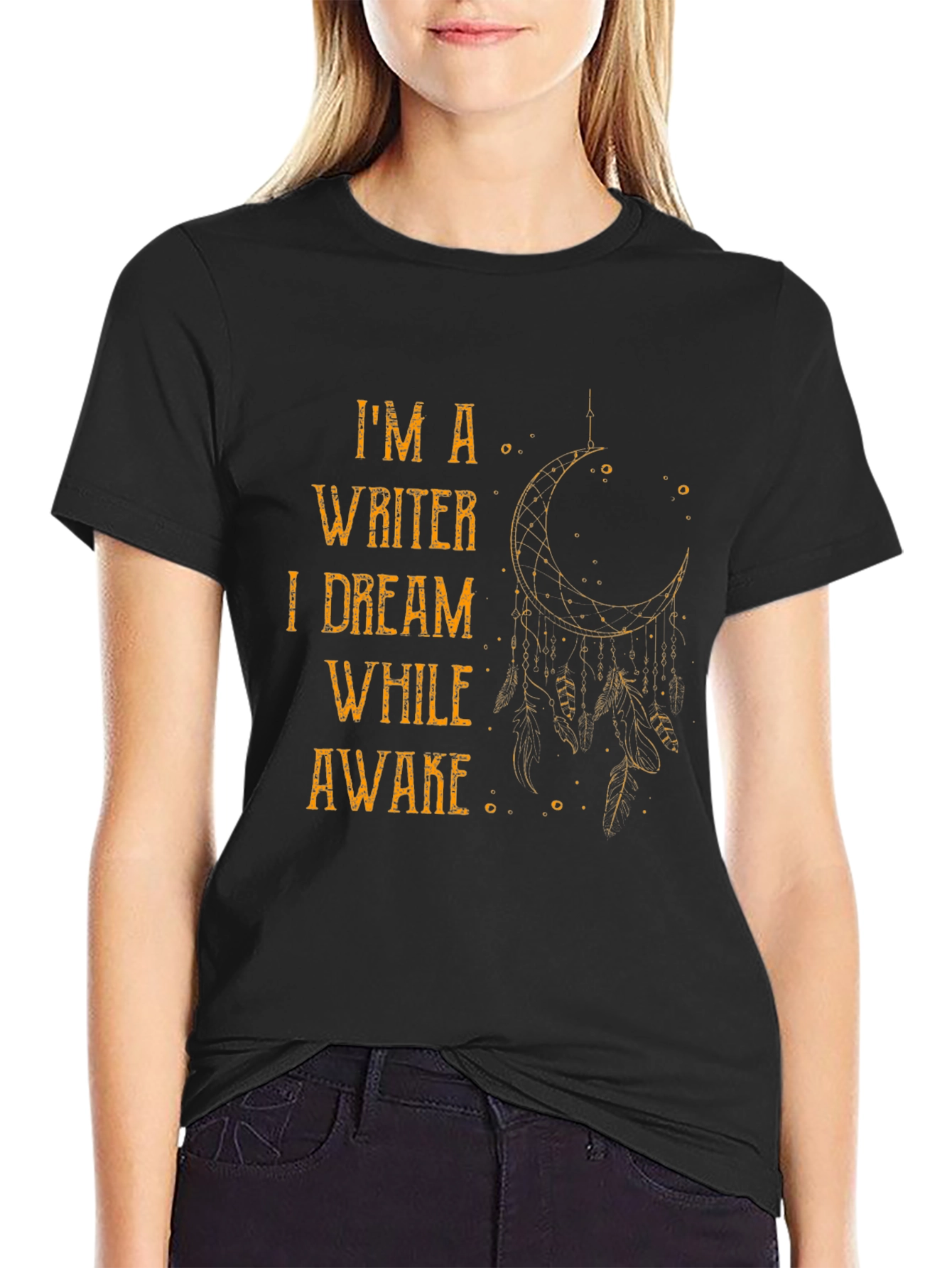 Writer Dreamer Graphic Tee - Black Casual T-Shirt