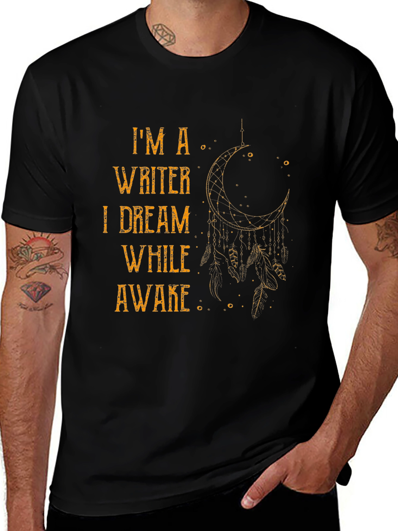 Writer Dreamer Graphic Tee - Black Casual T-Shirt