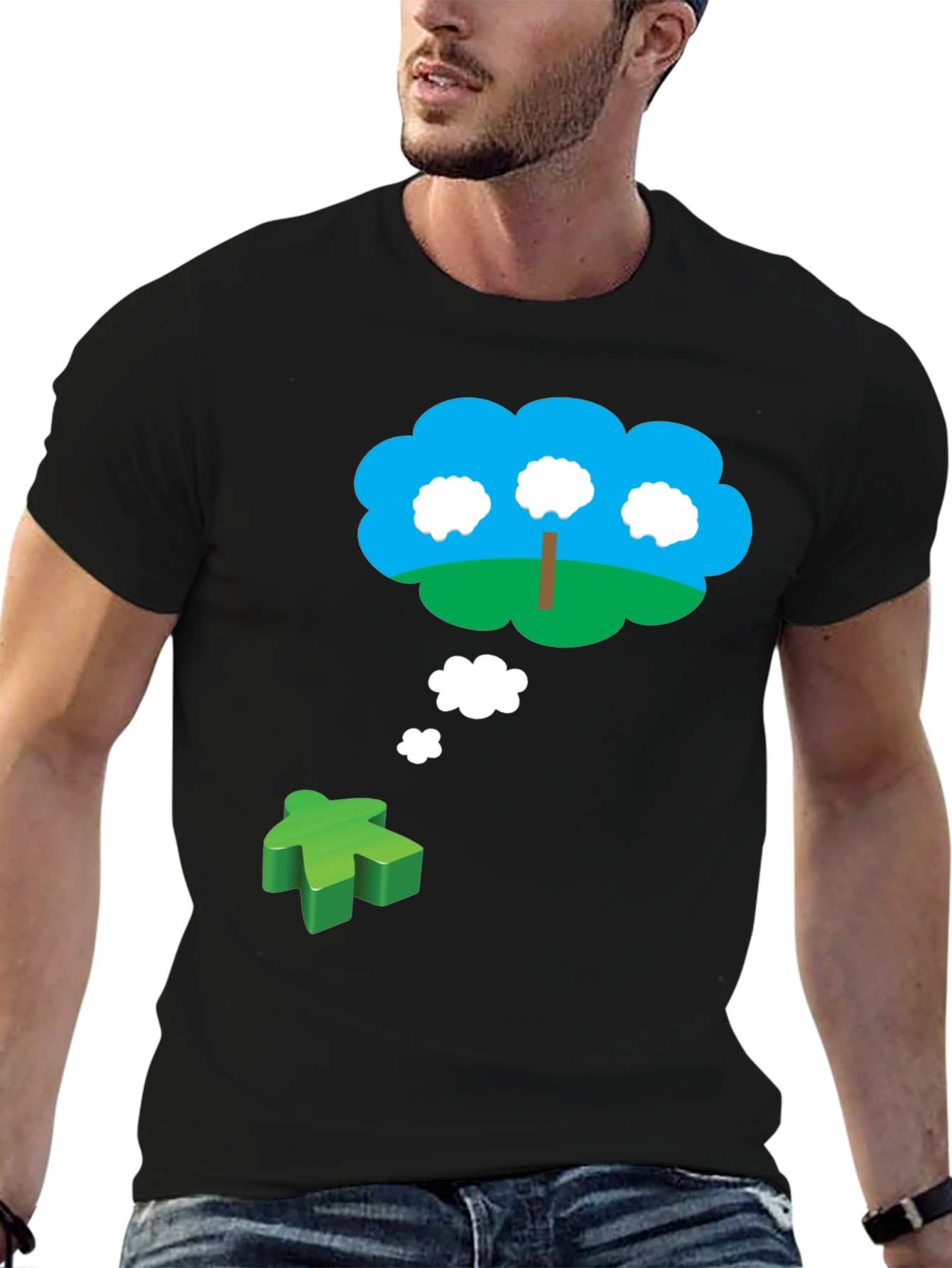 Board Game Dream T-Shirt - Green Meeple Design