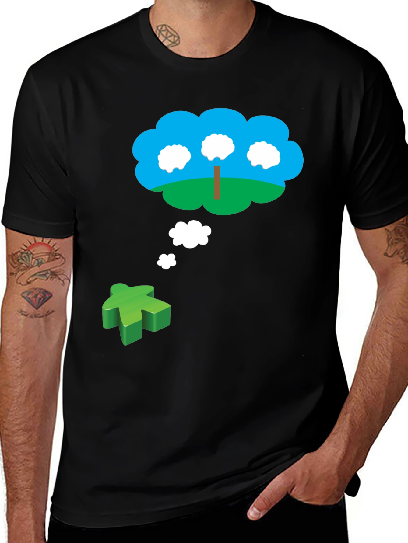 Board Game Dream T-Shirt - Green Meeple Design