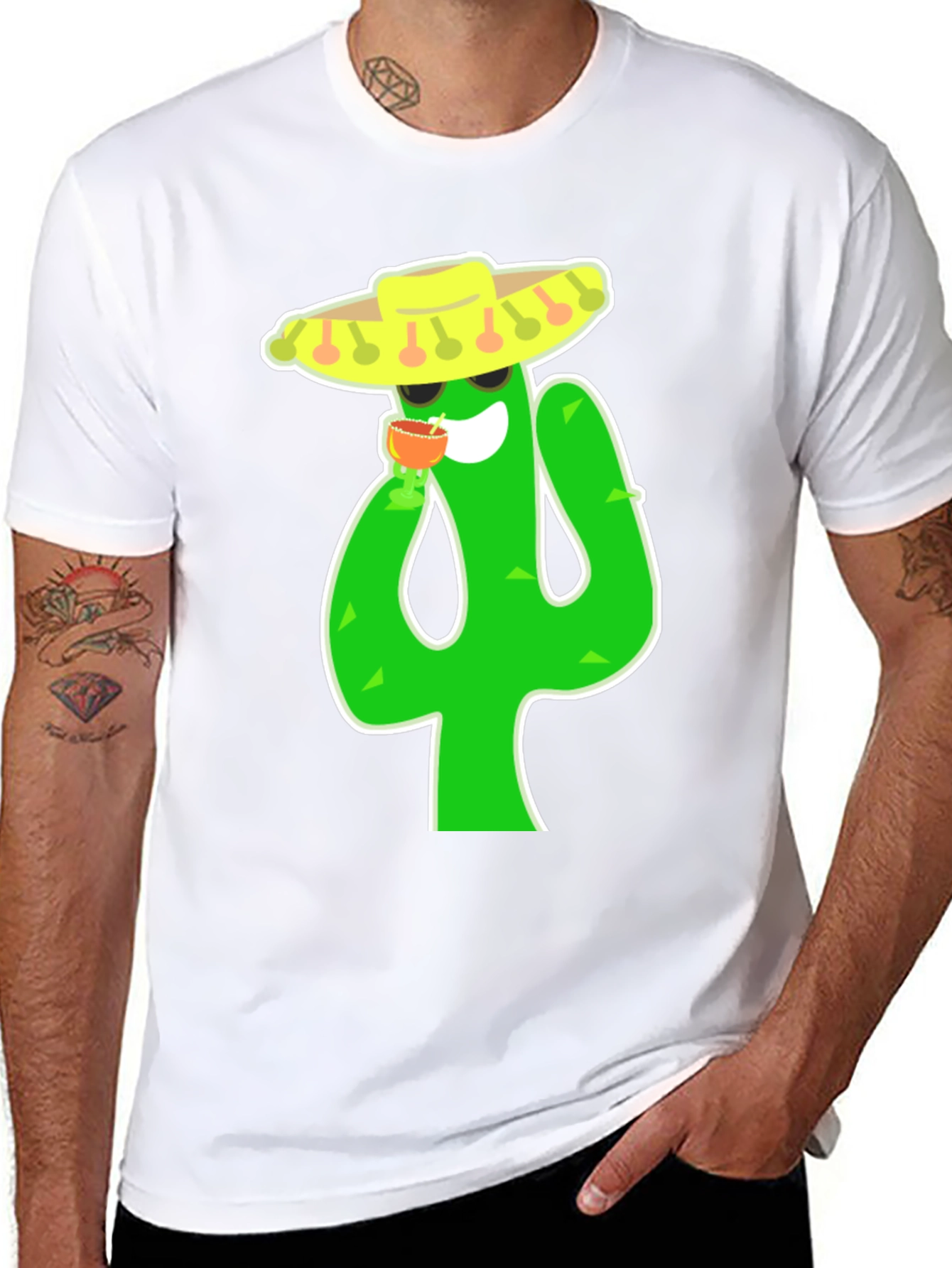 Cactus Fiesta T-Shirt - Black Cotton Tee