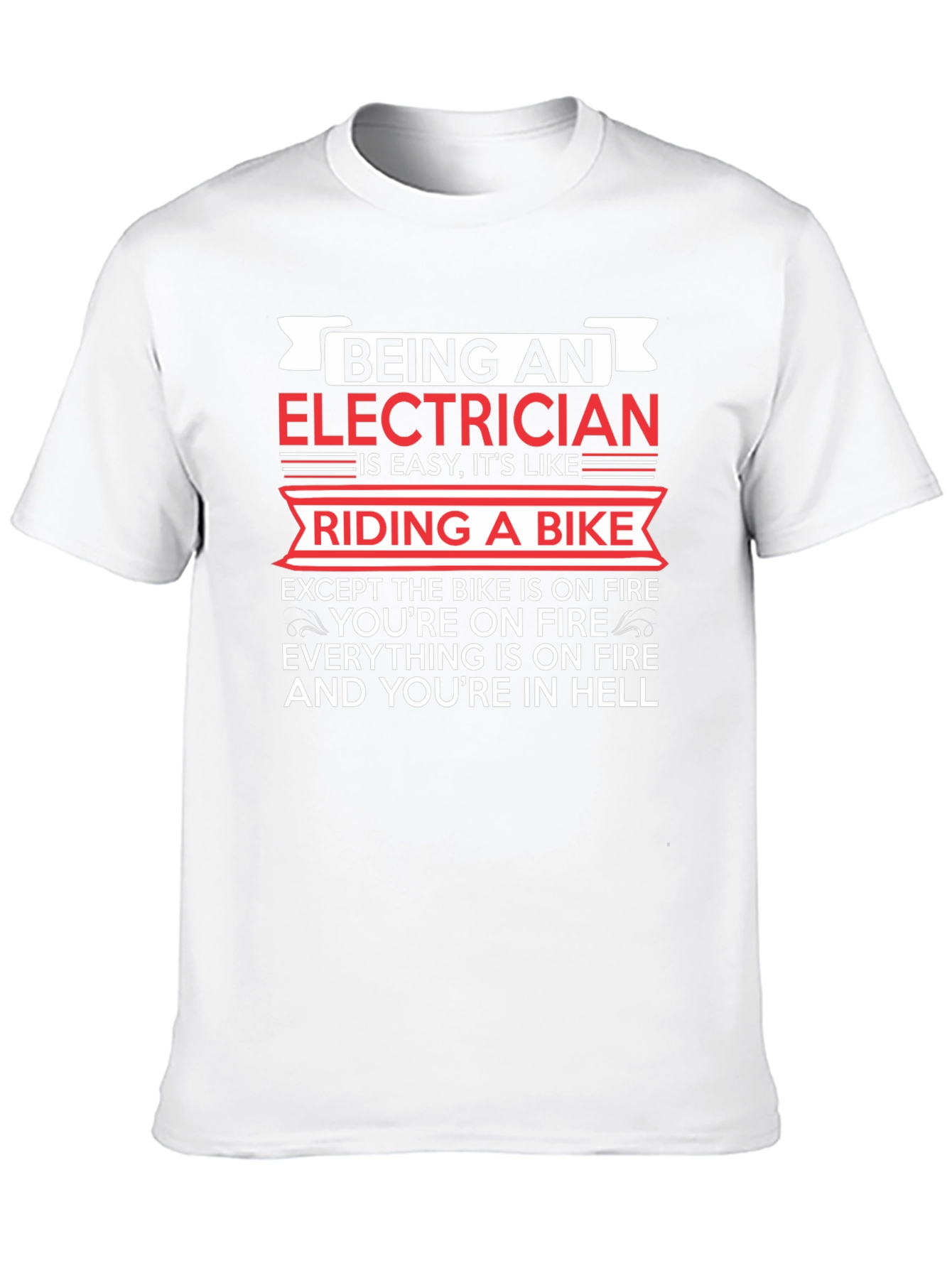 Electrician Riding Bike T-Shirt