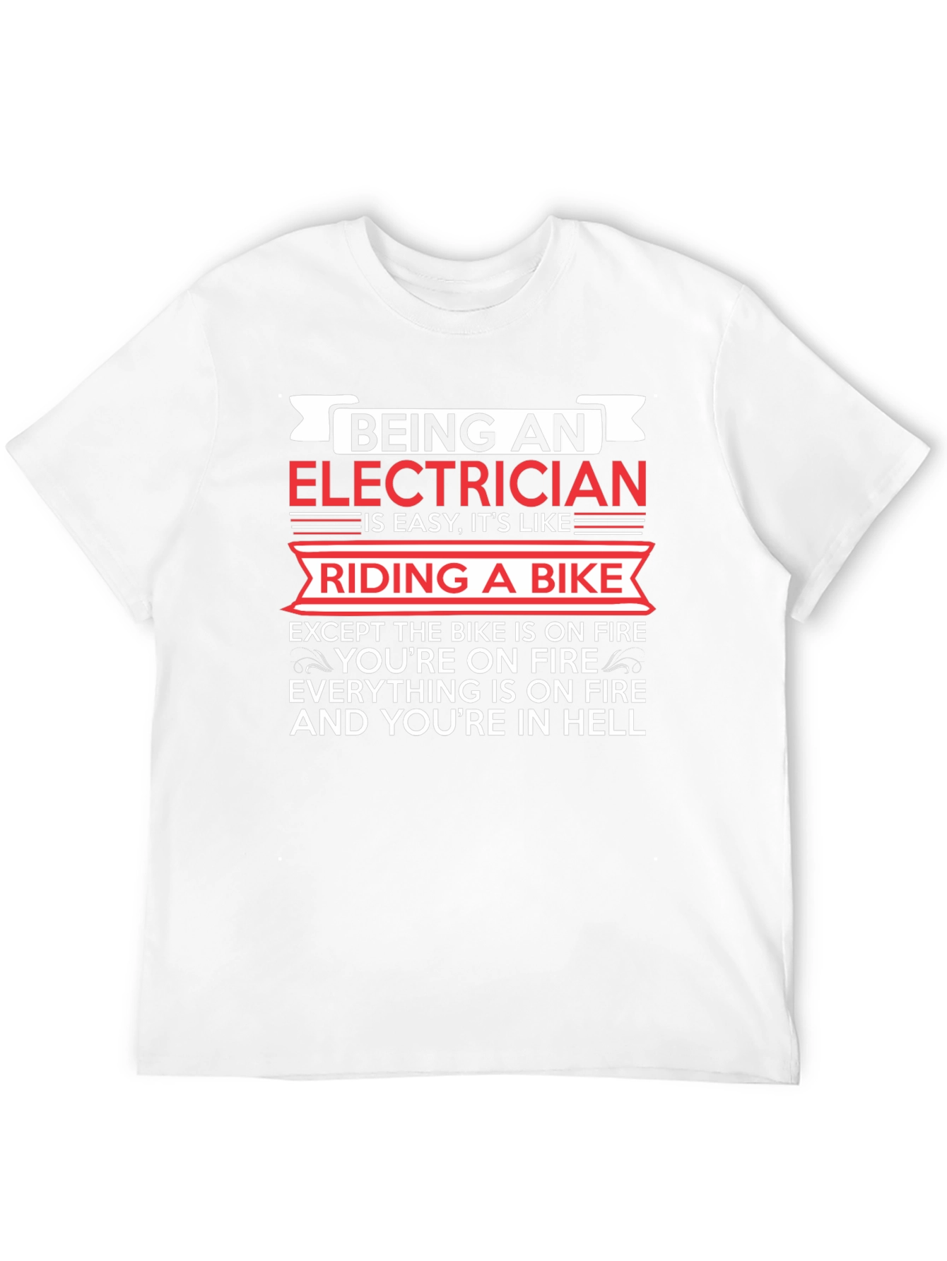 Electrician Riding Bike T-Shirt