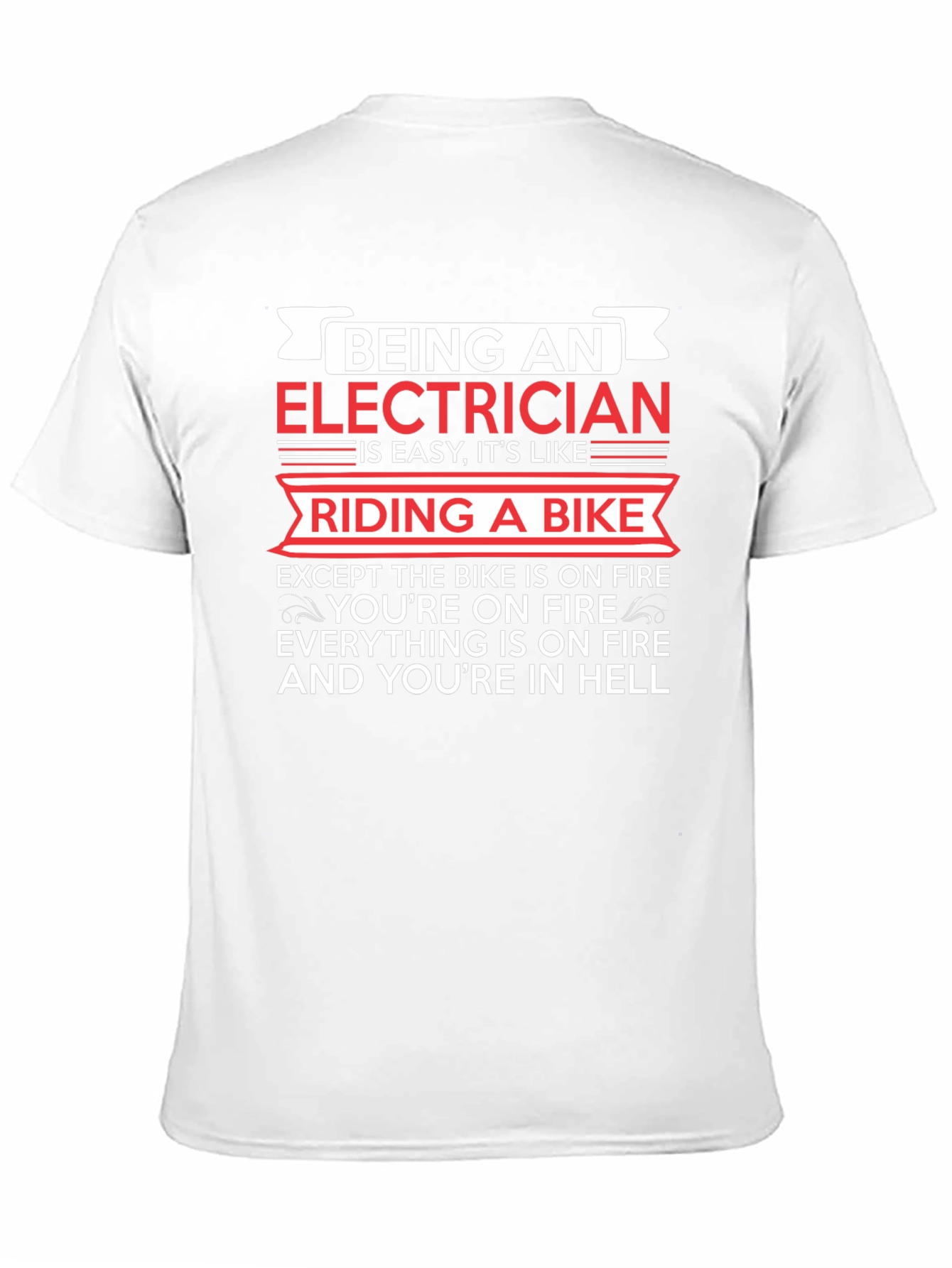 Electrician Riding Bike T-Shirt