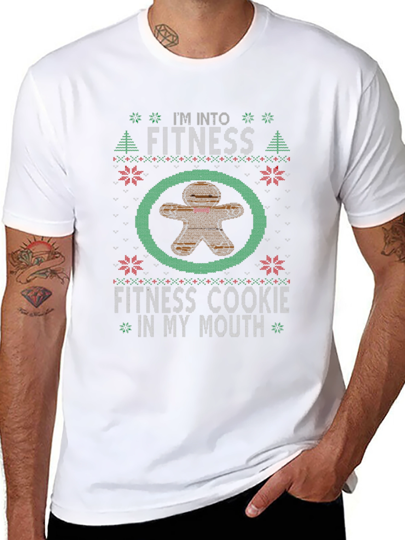 Funny Fitness Cookie Christmas T-Shirt