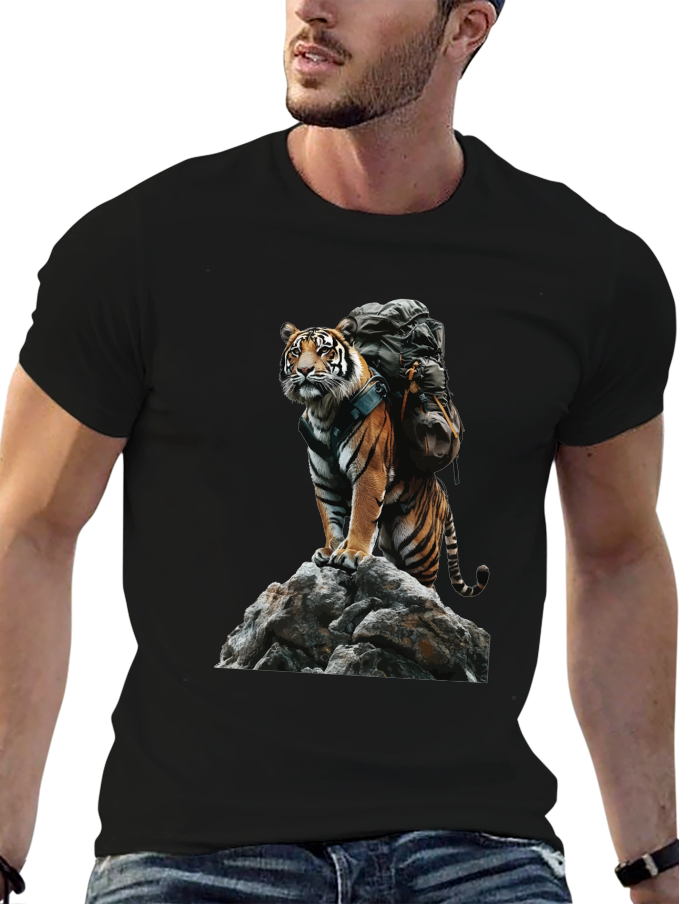 Tiger on Rock Graphic Tee