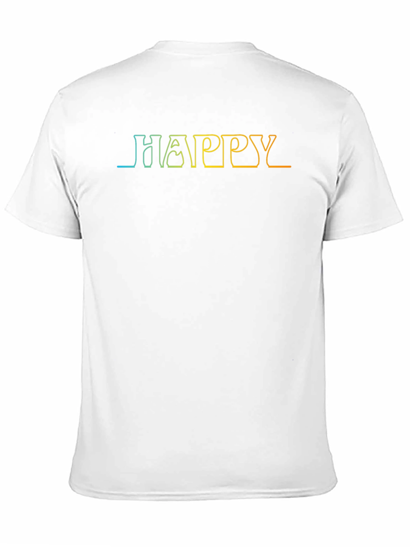 Happy Gradient Outline Black T-Shirt