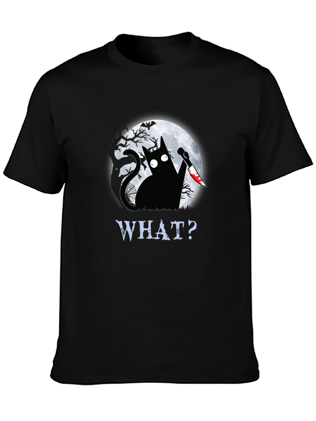 Creepy Cat Halloween Graphic T-Shirt