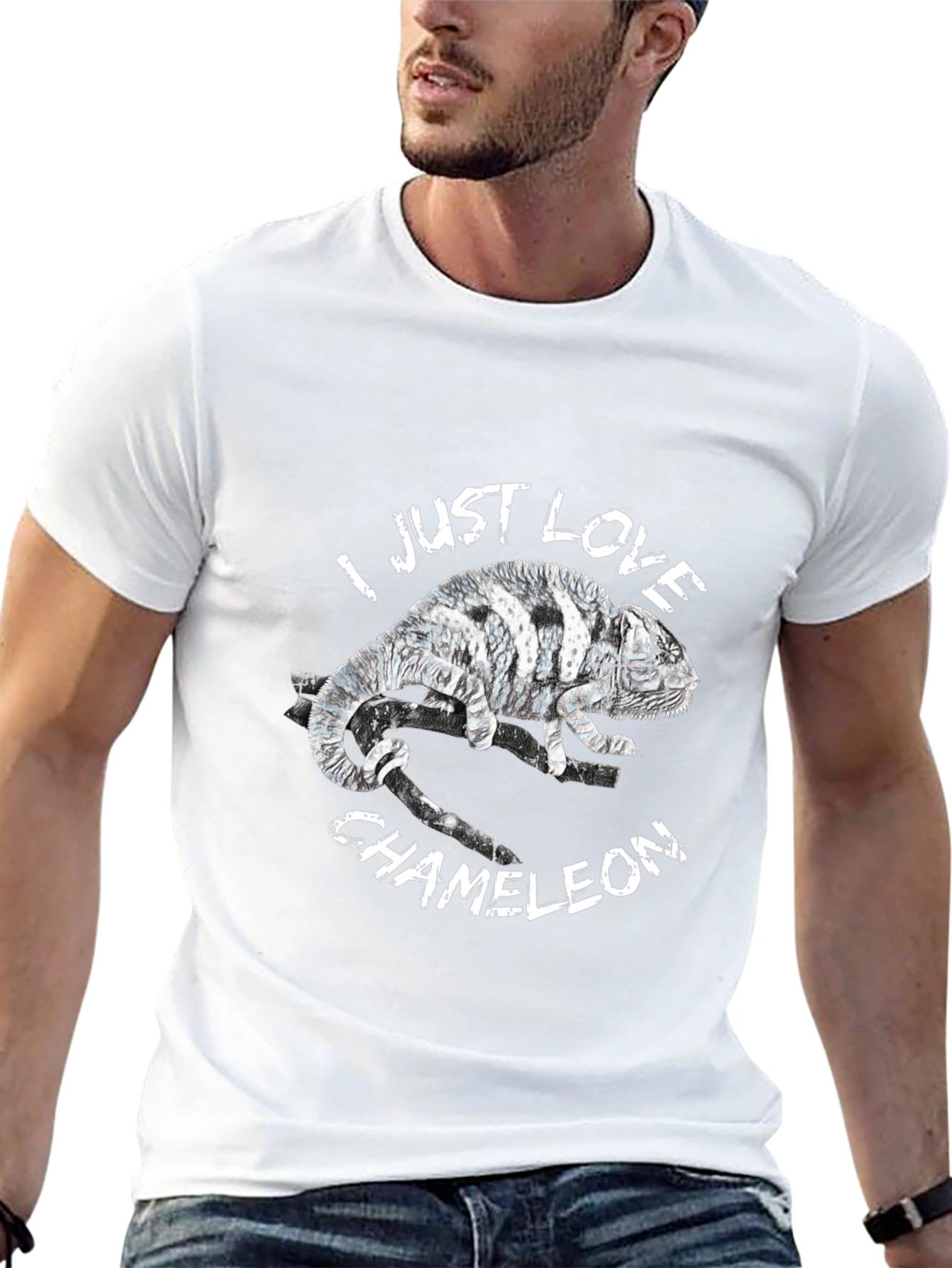 I Love Chameleons Graphic Tee - Black