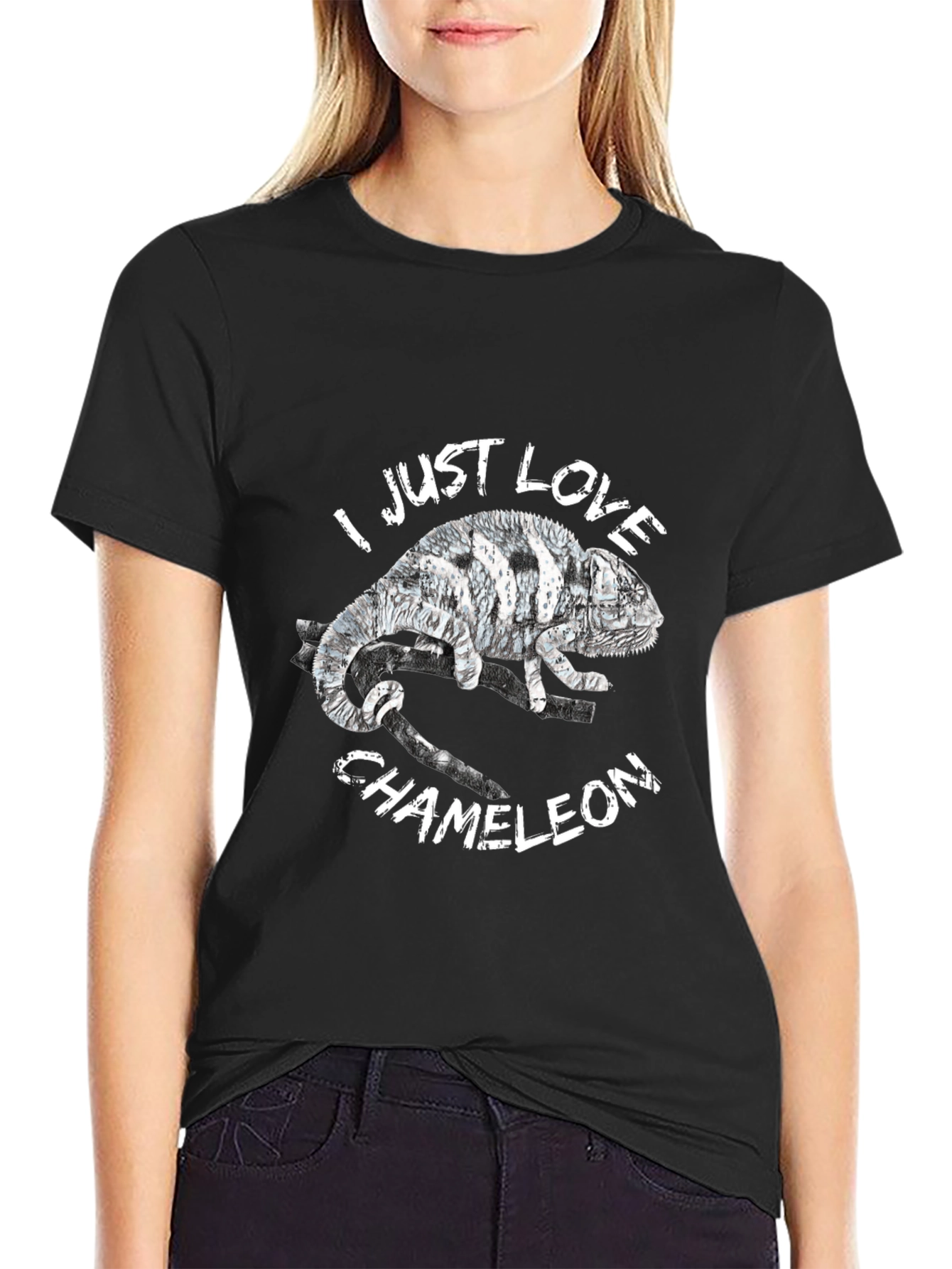 I Love Chameleons Graphic Tee - Black