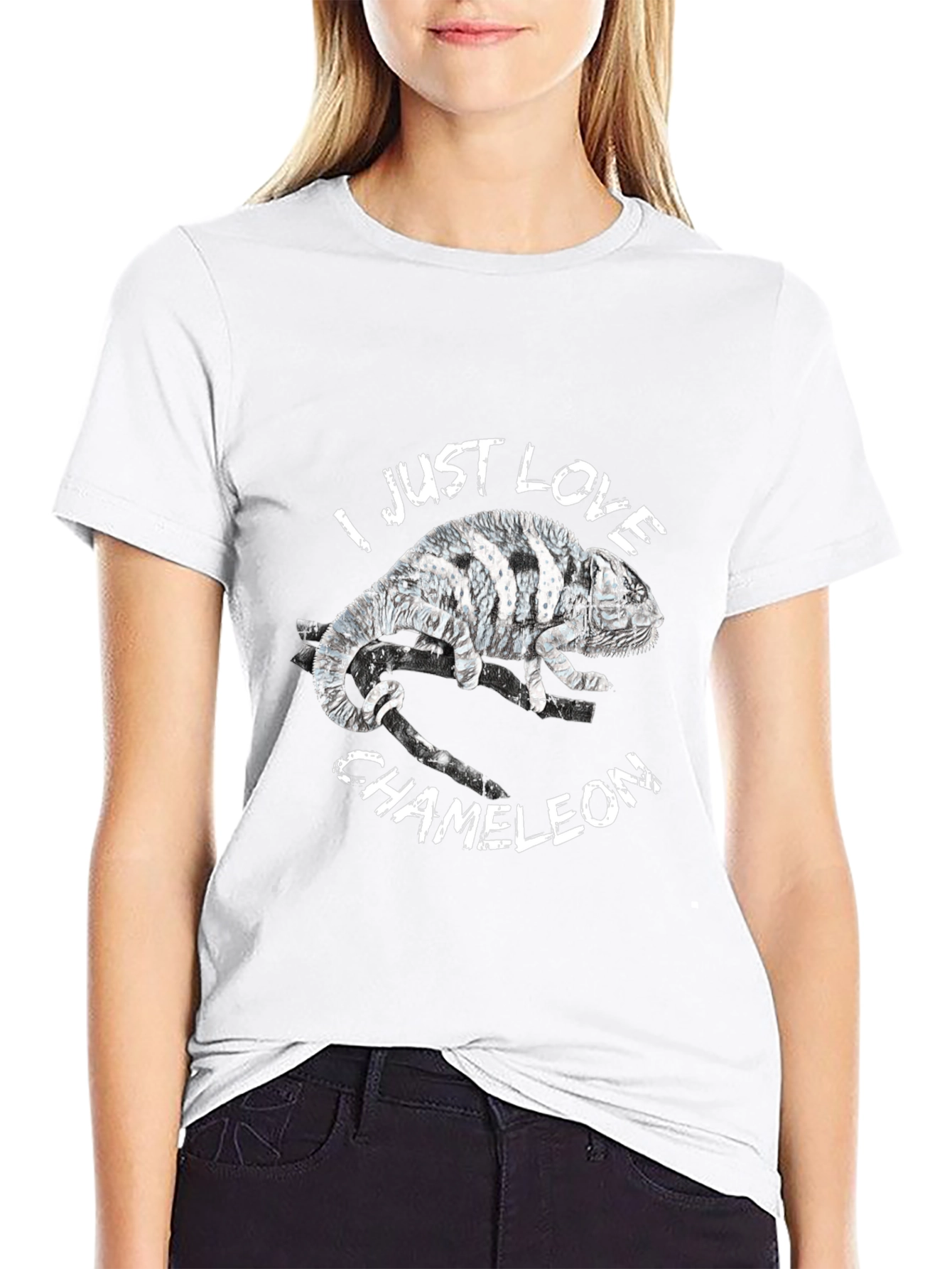 I Love Chameleons Graphic Tee - Black