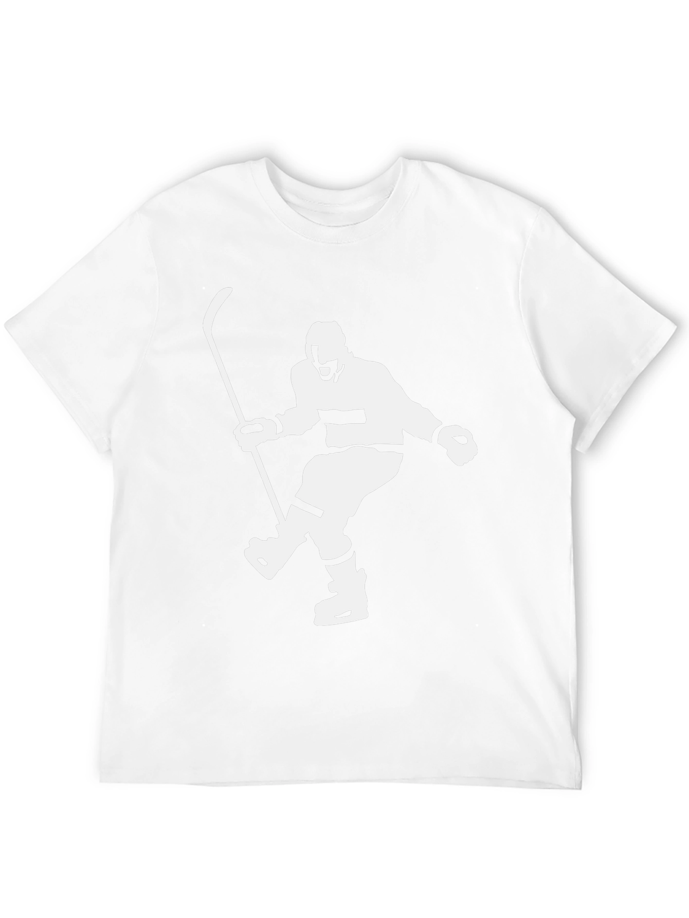 Hockey Player Graphic Tee - Black Cotton T-Shirt