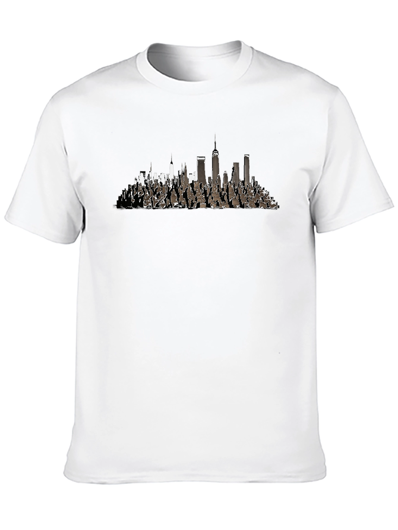 Cityscape Graphic Tee - Black Cotton Blend
