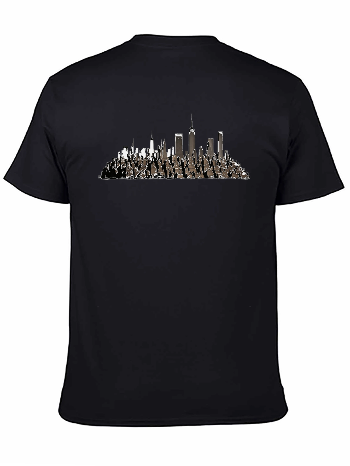 Cityscape Graphic Tee - Black Cotton Blend