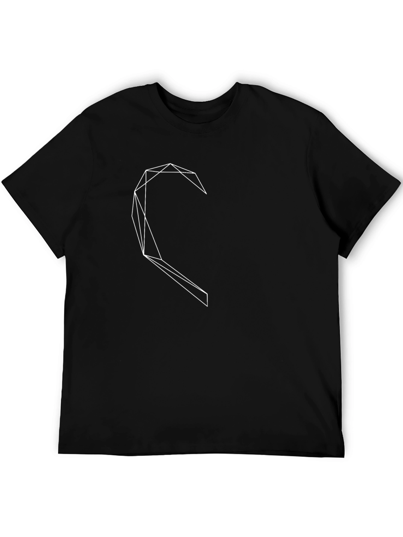 Geometric Heart Graphic Black T-Shirt
