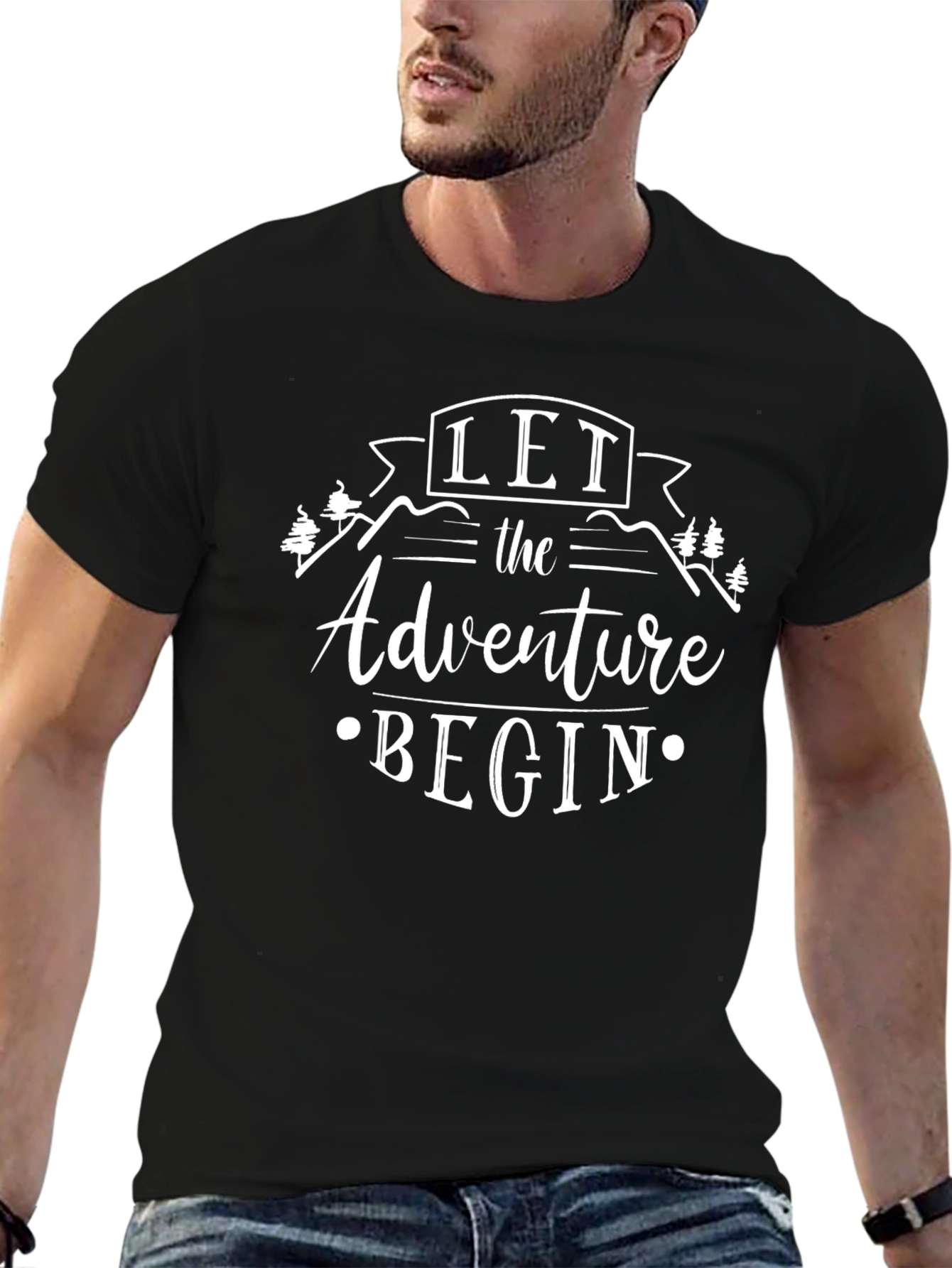 Adventure Begins T-Shirt - Black Tee