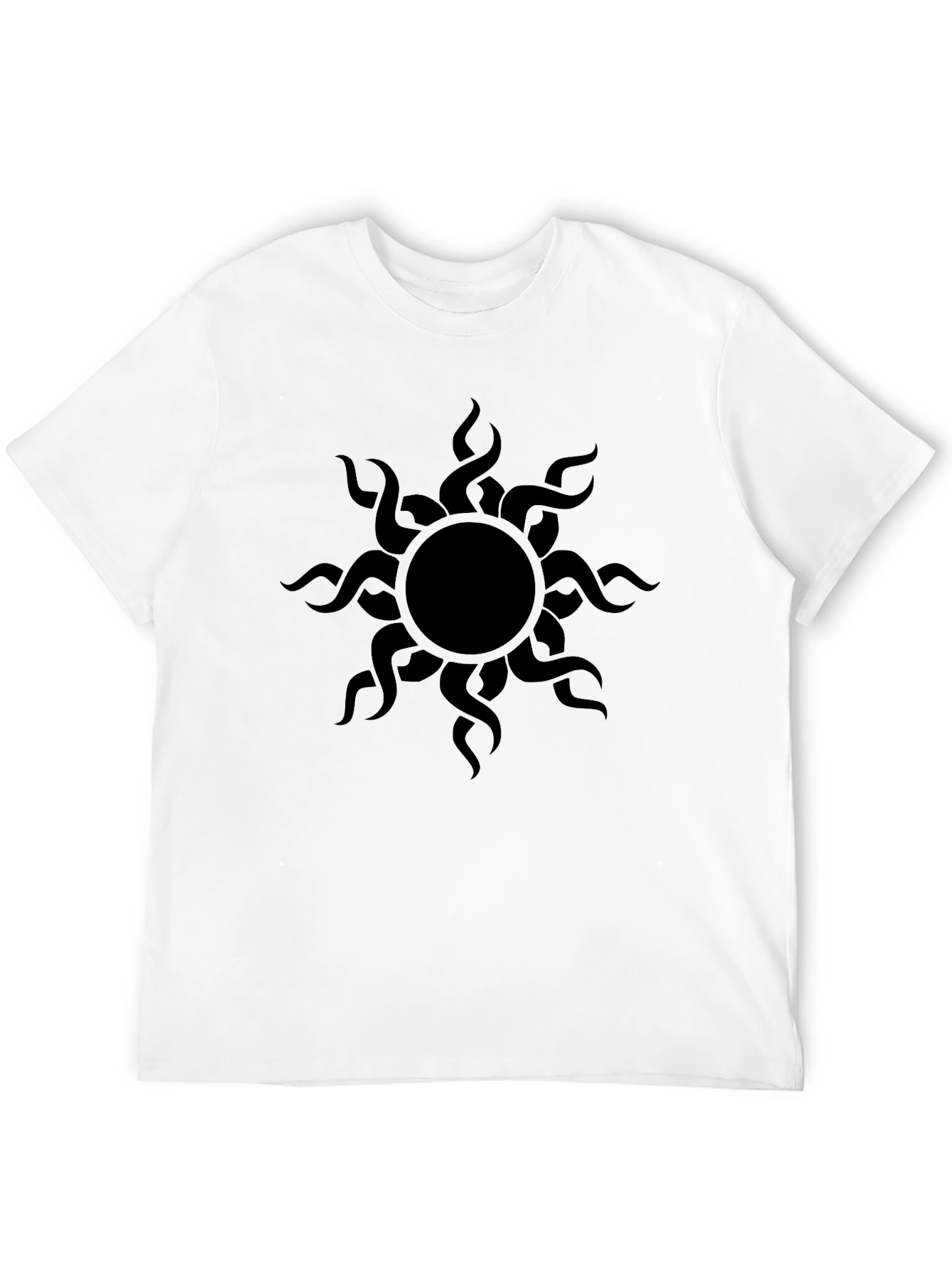 Mens Black T-Shirt with Sun Design