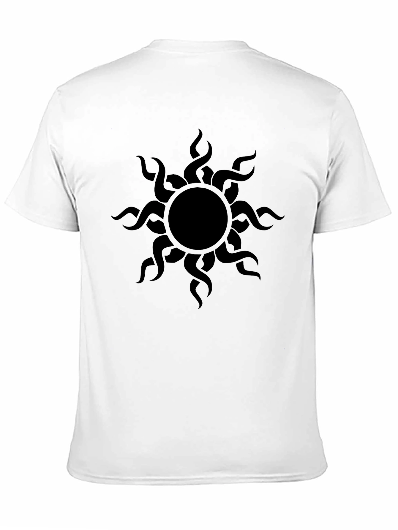 Mens Black T-Shirt with Sun Design