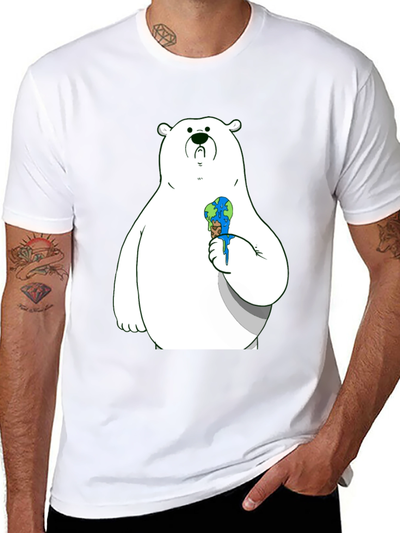 Polar Bear Earth Ice Cream Graphic Tee