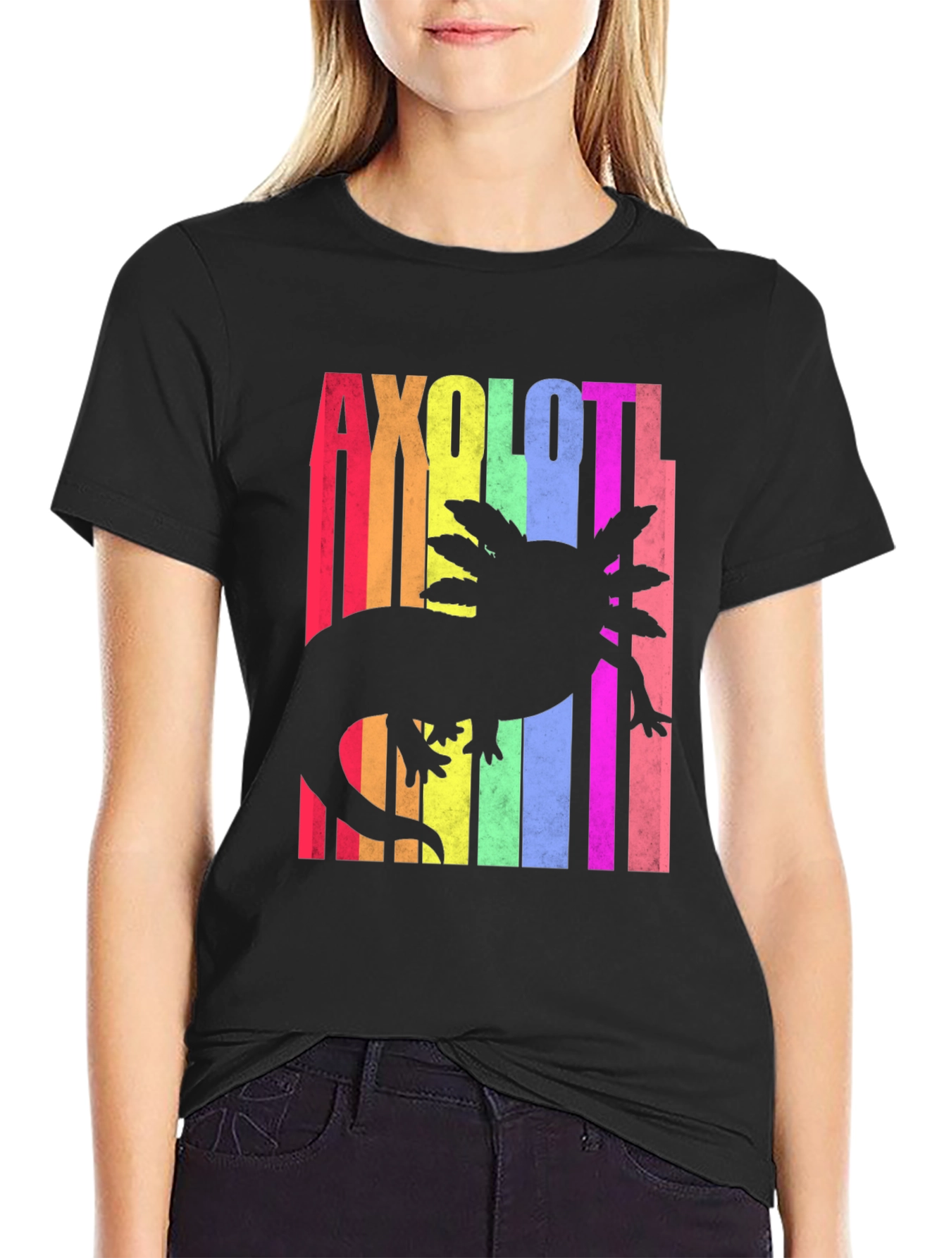 Axolotl Rainbow T-Shirt - Cute Salamander Tee