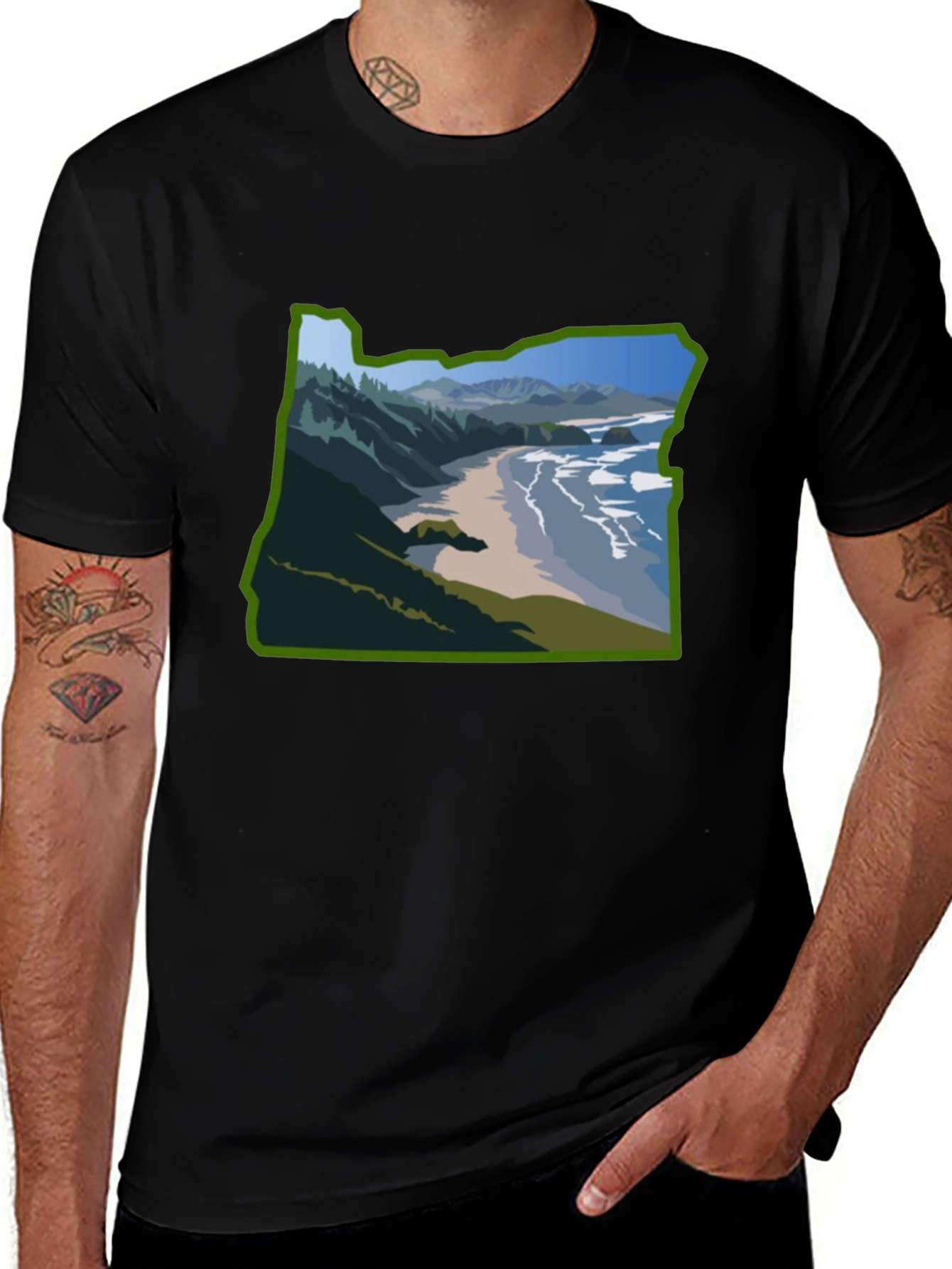 Oregon State Coastal T-Shirt - Black
